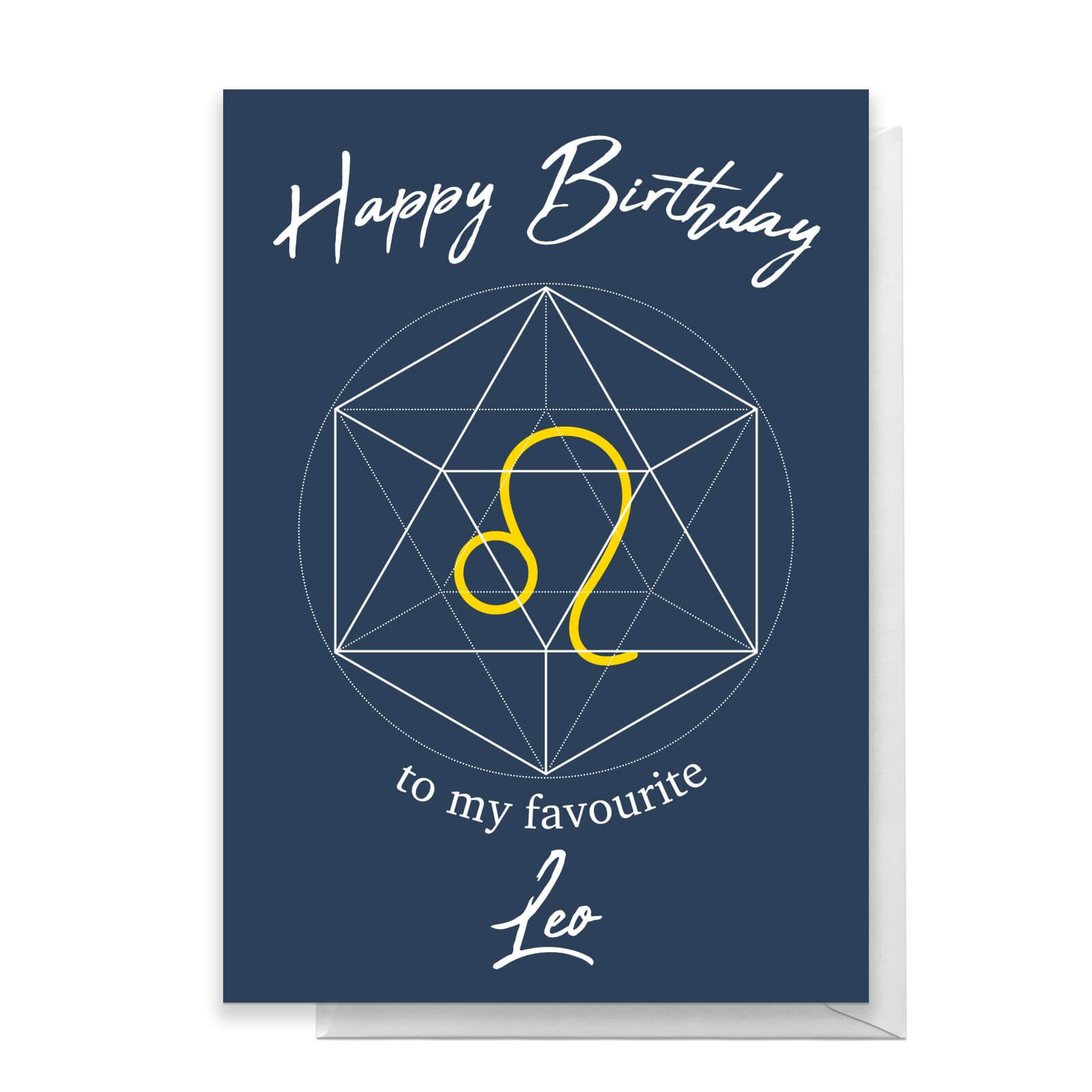 Happy Birthday To My Favourite Leo Greetings Card - Large Card