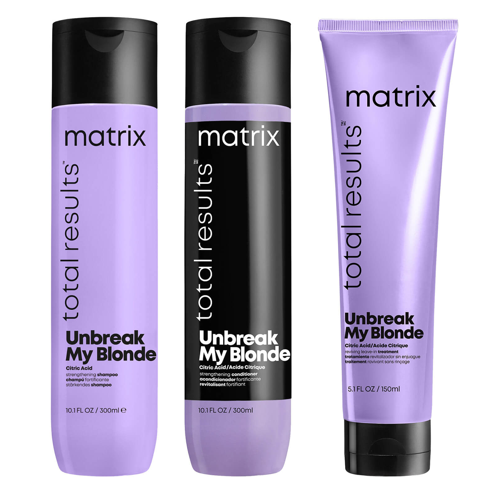 Matrix Total Results Unbreak My Blonde Shampoo, Conditioner and Leave-in Treatment for Chemically Ov