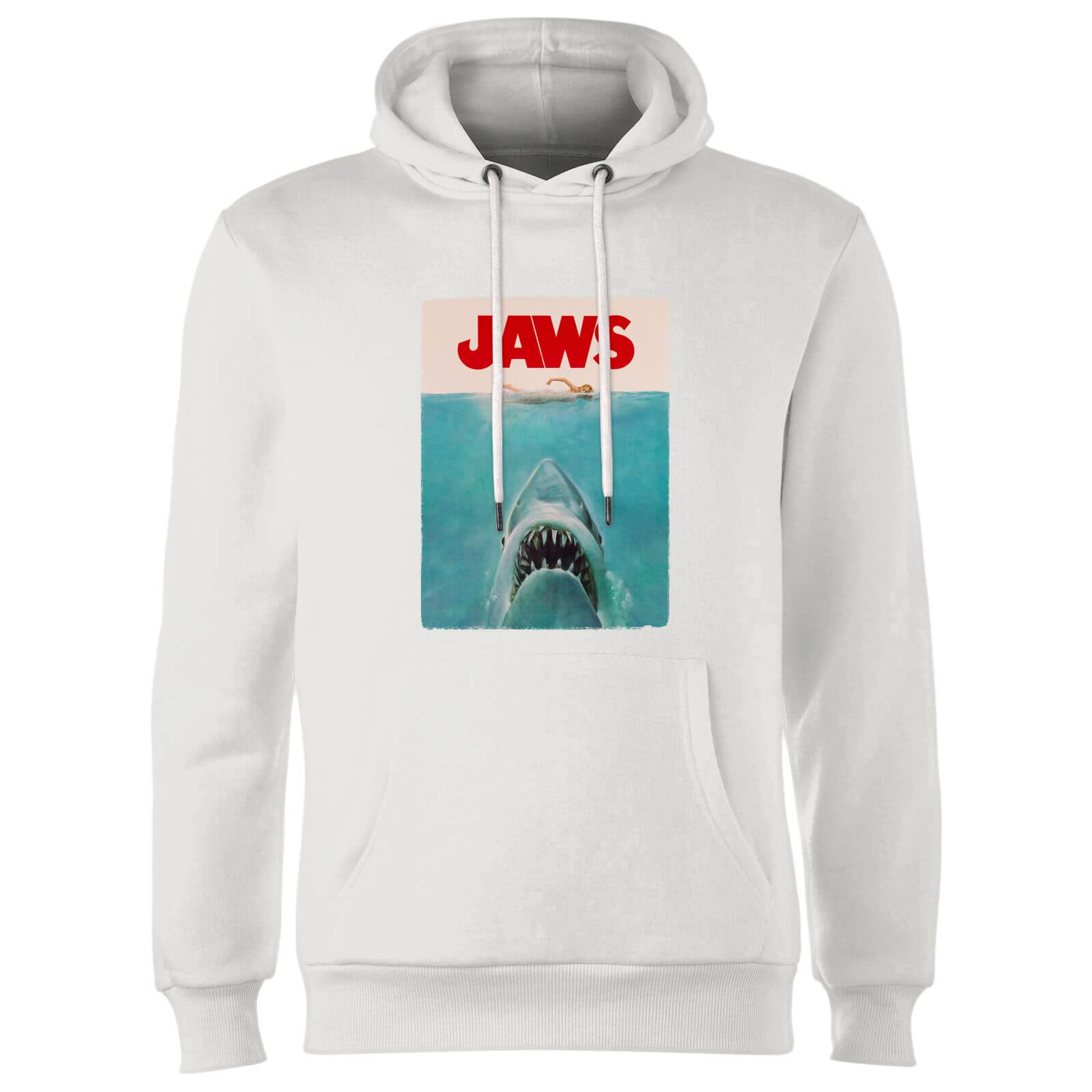 Universal Jaws Classic Poster Hoodie - White - S - White