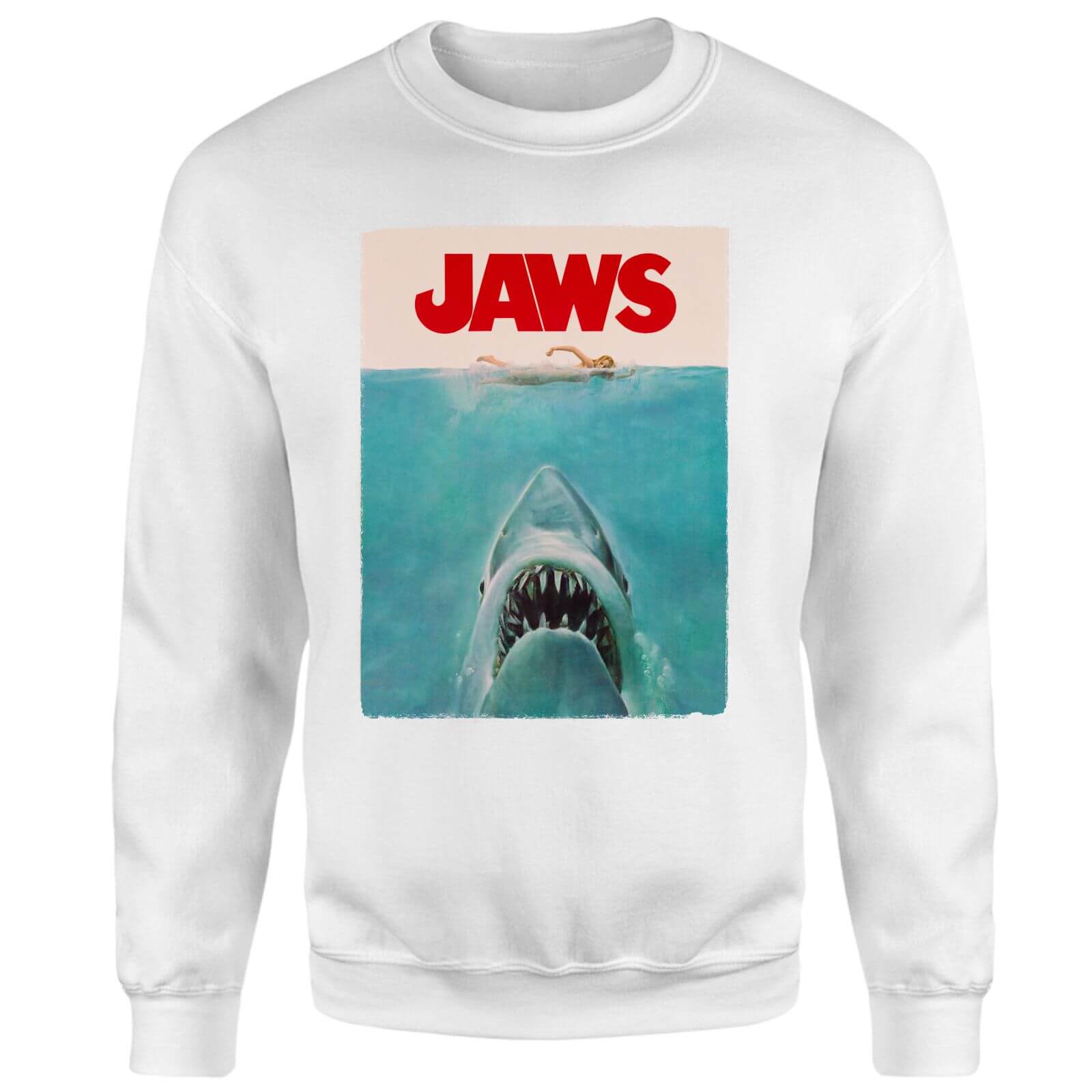 Universal Jaws Classic Poster Sweatshirt - White - XS - White