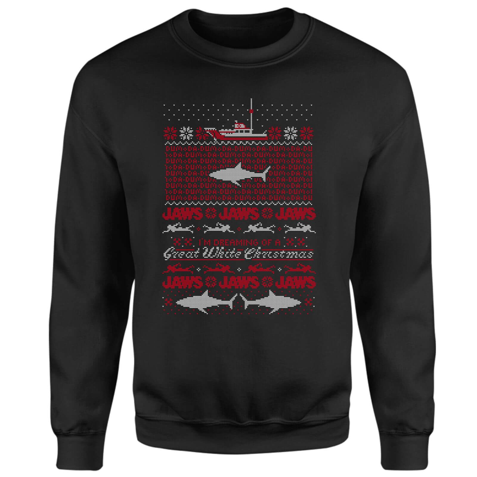 Universal Jaws Great White Christmas Sweatshirt - Black - XS - Black