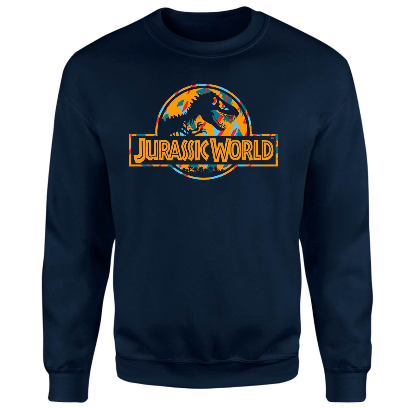Universal Jurassic Park Topical Logo Sweatshirt - Navy - XS - Navy