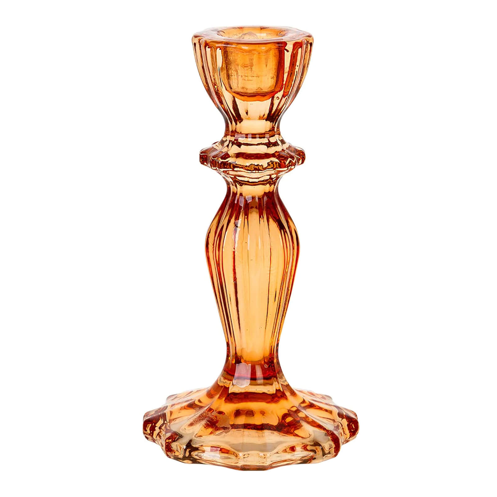 Image of Boho Orange Glass Candle Holder