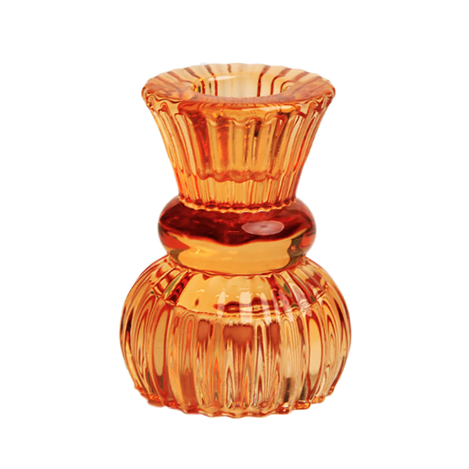 Image of Boho Small Orange Glass Candle Holder