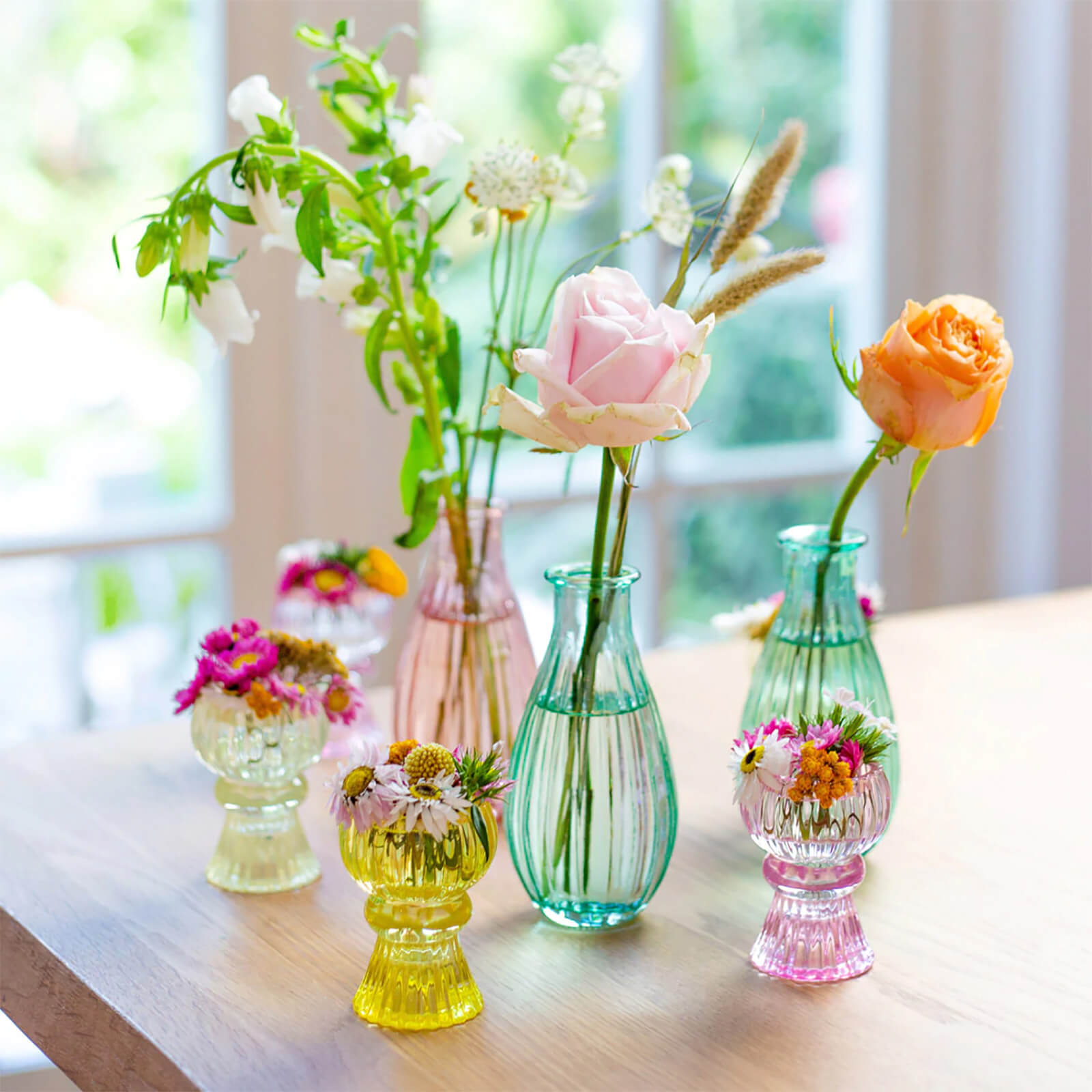 Boho Small Pink Glass Candle Holder