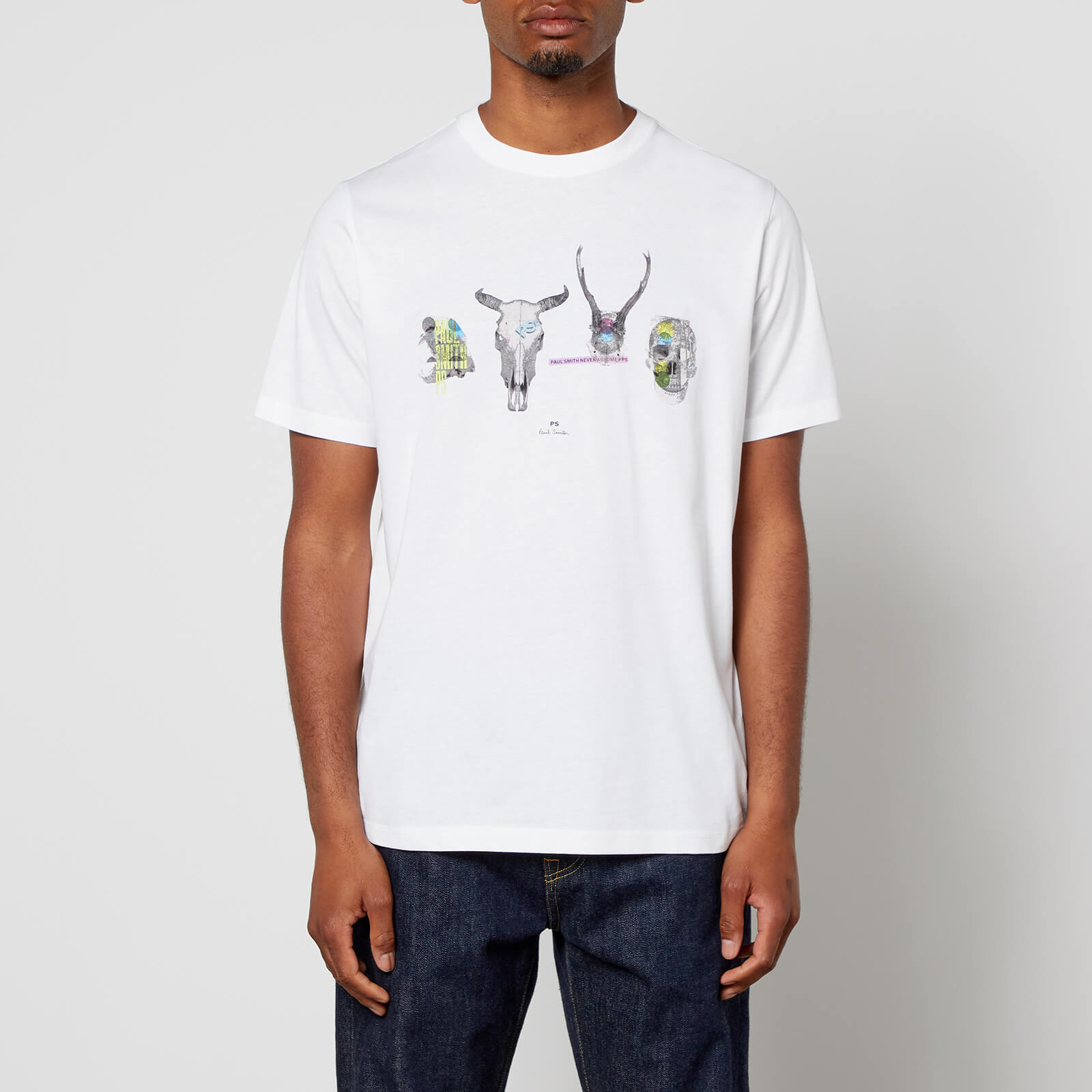 ps paul smith printed organic cotton-jersey t-shirt - l