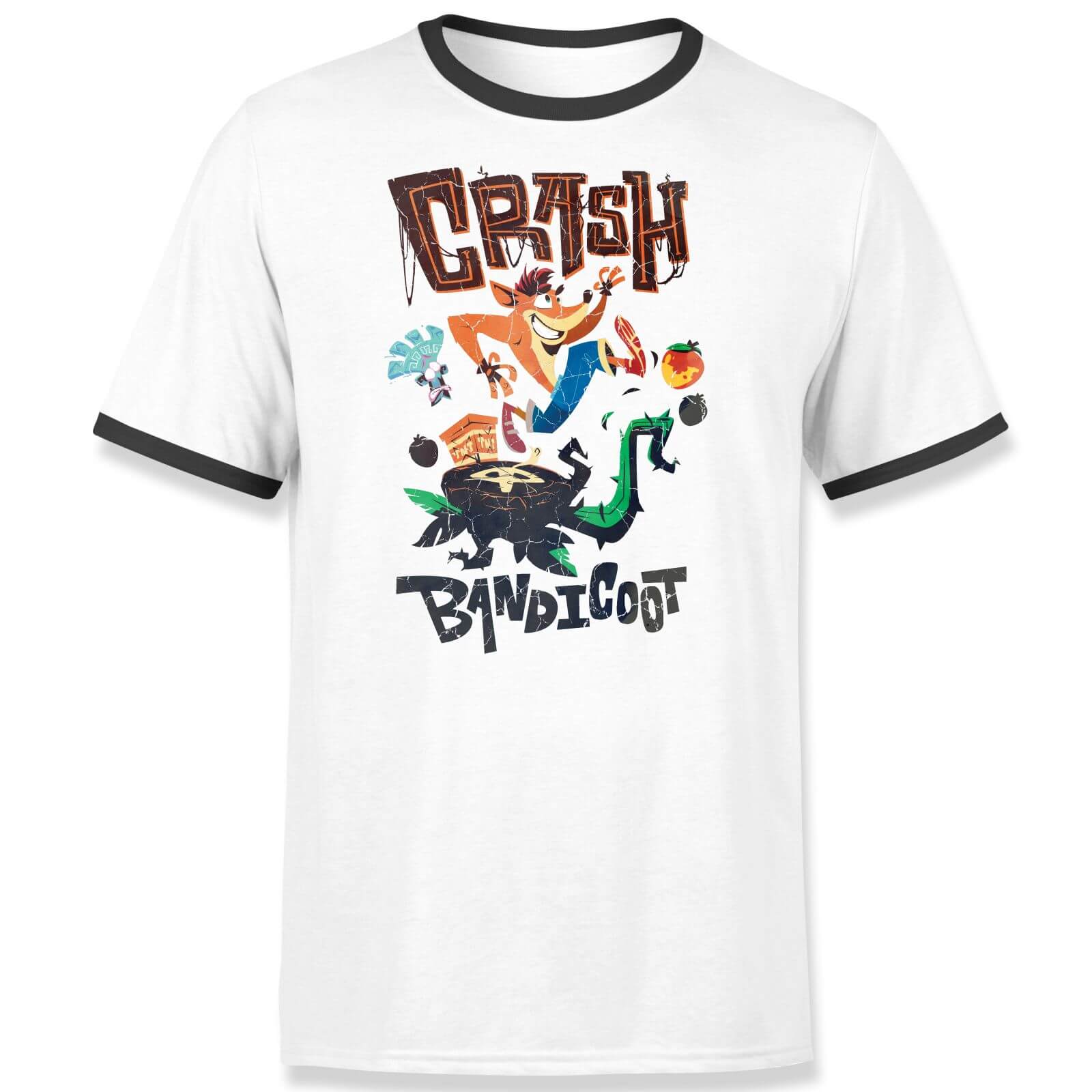 

Crash Bandicoot Action Unisex Ringer T-Shirt - White/Black - XXL
