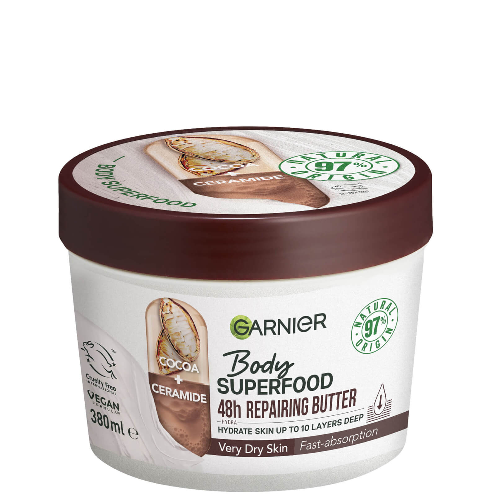 

Garnier Body Superfood, Repairing Body Butter, Cocoa and Ceramide, 380ml