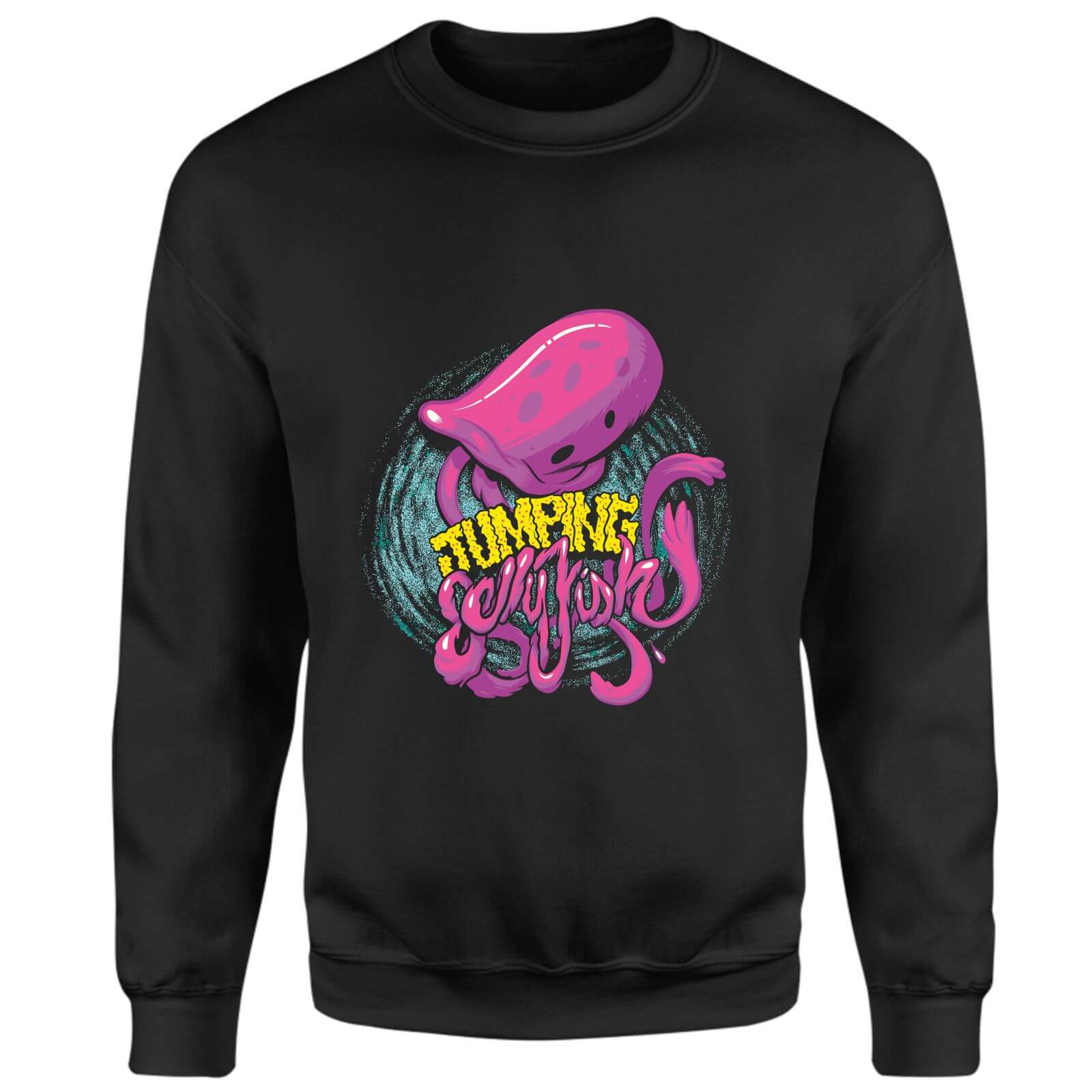 Spongebob Squarepants Jumping Jellyfish Sweatshirt - Black - L - Noir