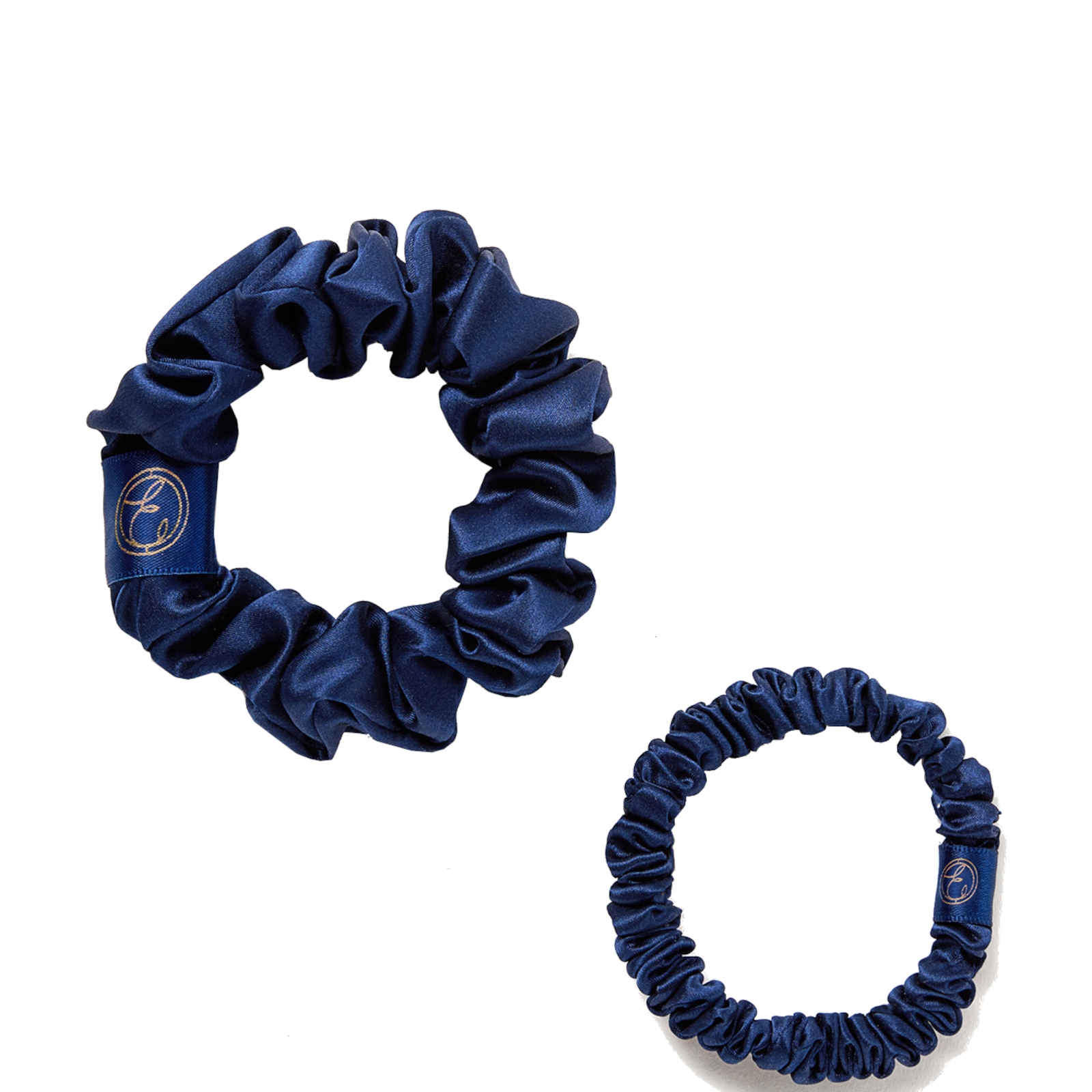 ESPA Silk Scrunchies - Navy Blue - 2 Pack