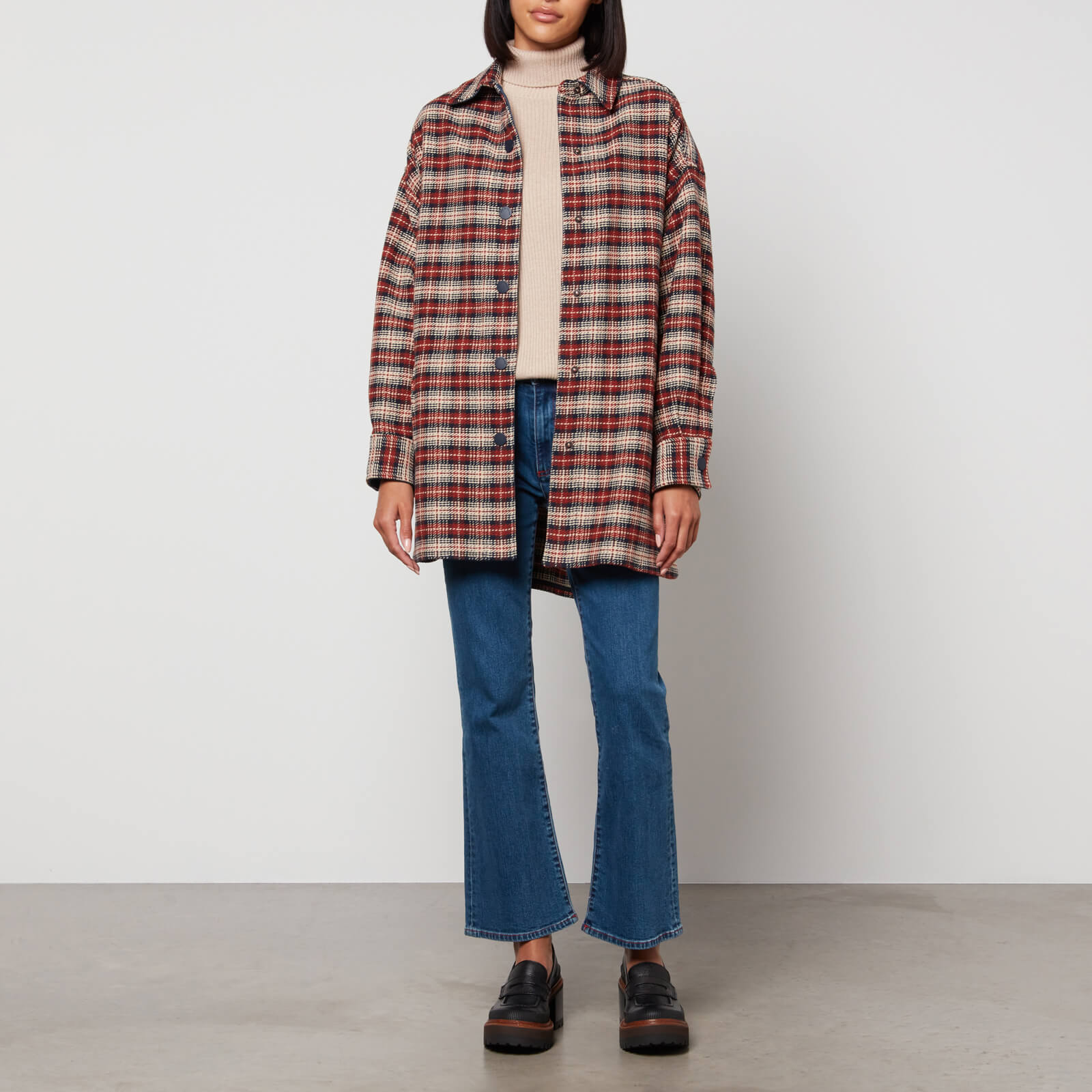 See By Chloé Oversized Checked Jacquard Shirt - S Chs22ave03003 General Clothing, Multi