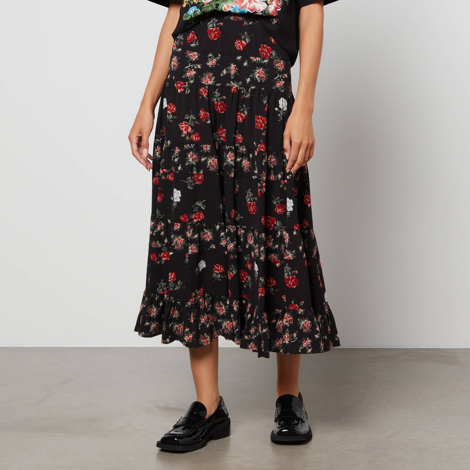 See By Chloe Juliette Floral-Print Stretch-Crepe Maxi Skirt