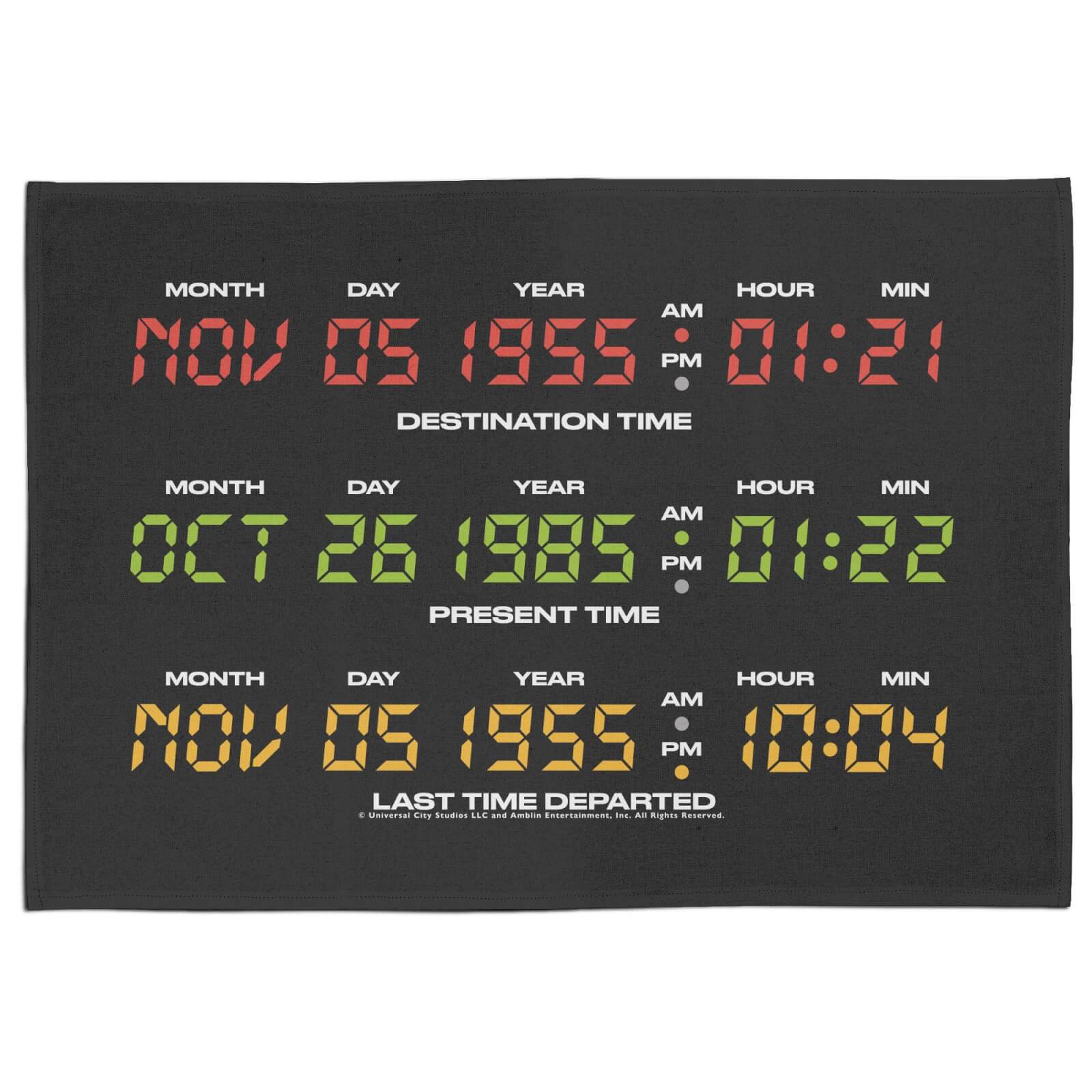 Back To The Future Destination Clock Tea Towel