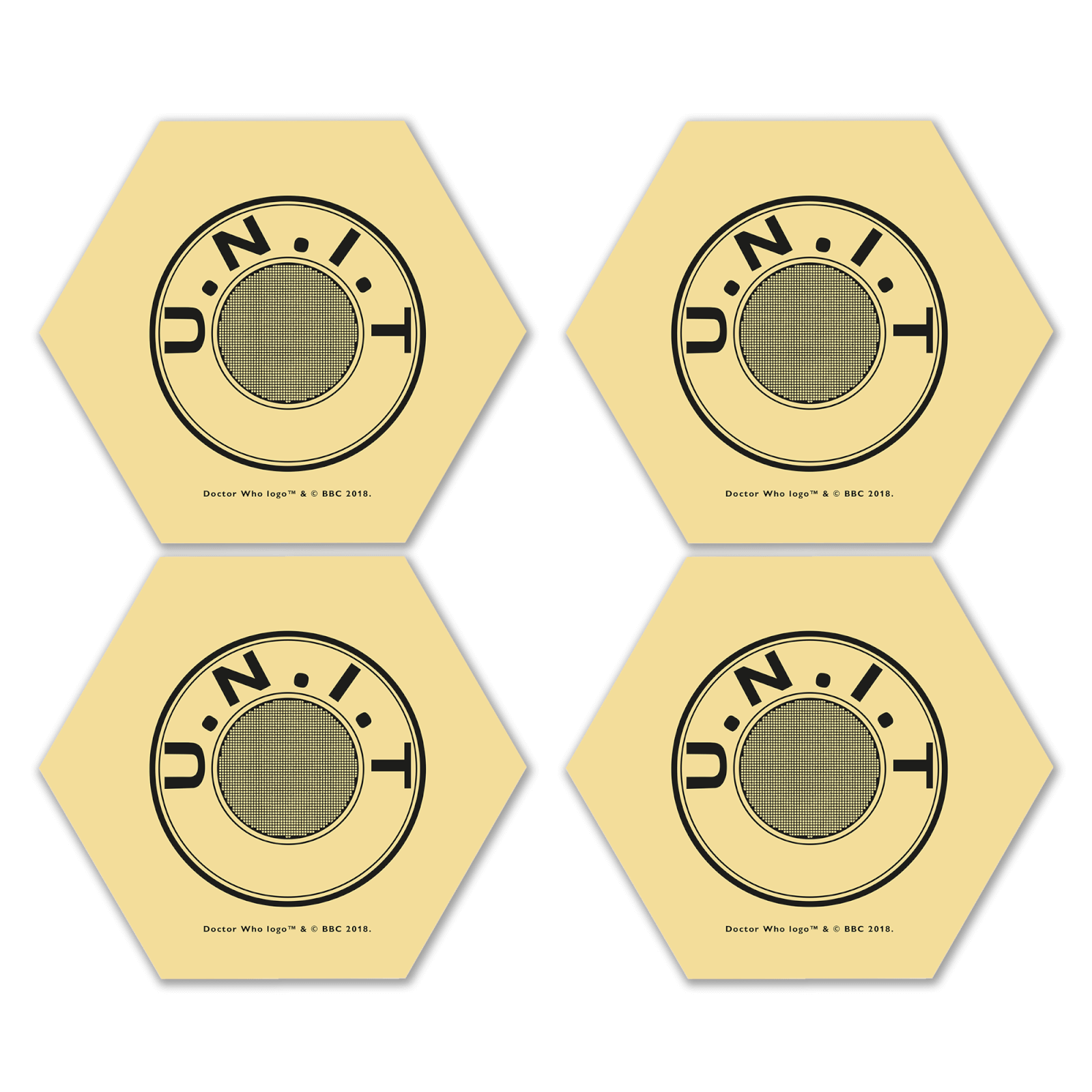 

Doctor Who U.N.I.T. Logo Hexagonal Coaster Set