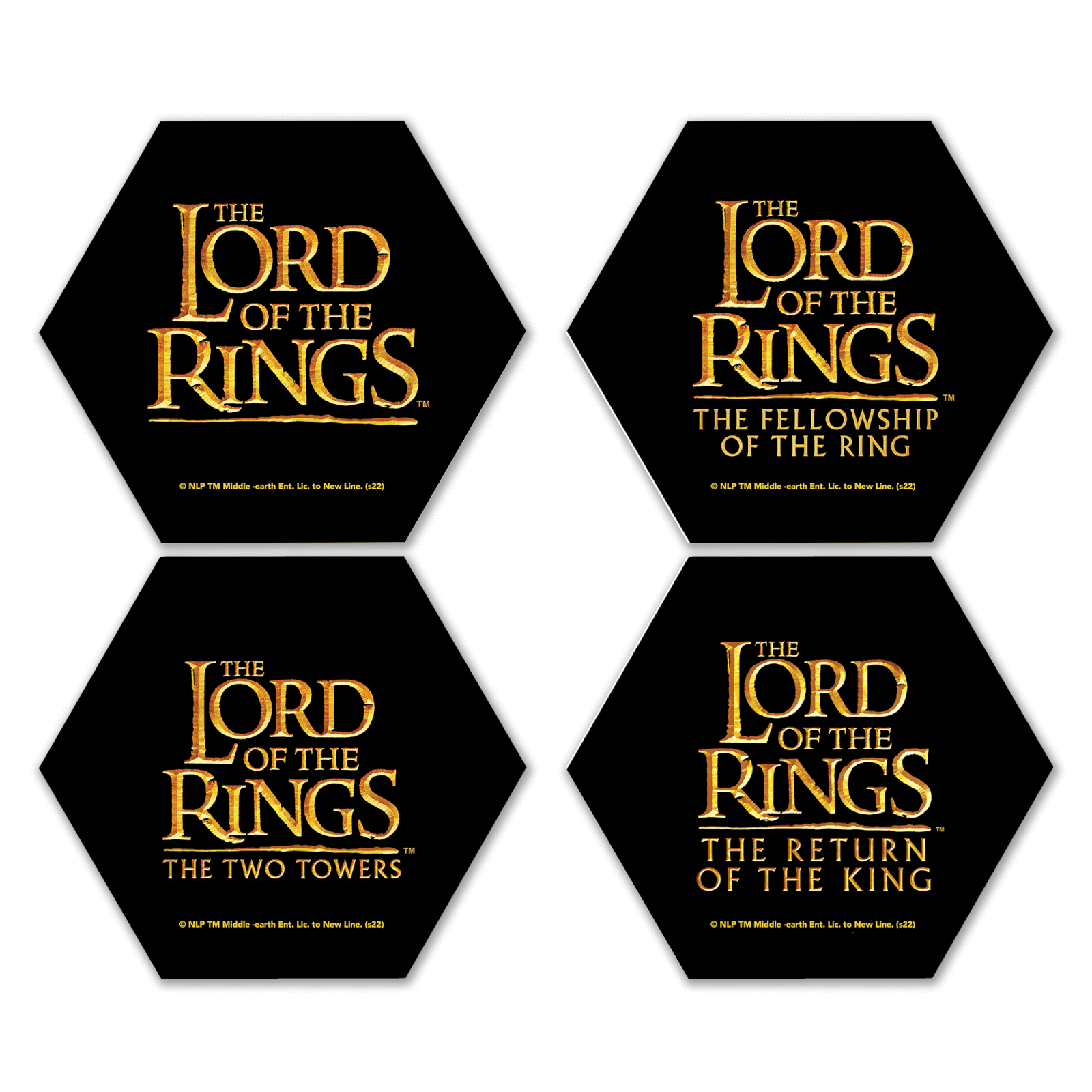 

Lord Of The Rings LOTR Logos Hexagonal Coaster Set