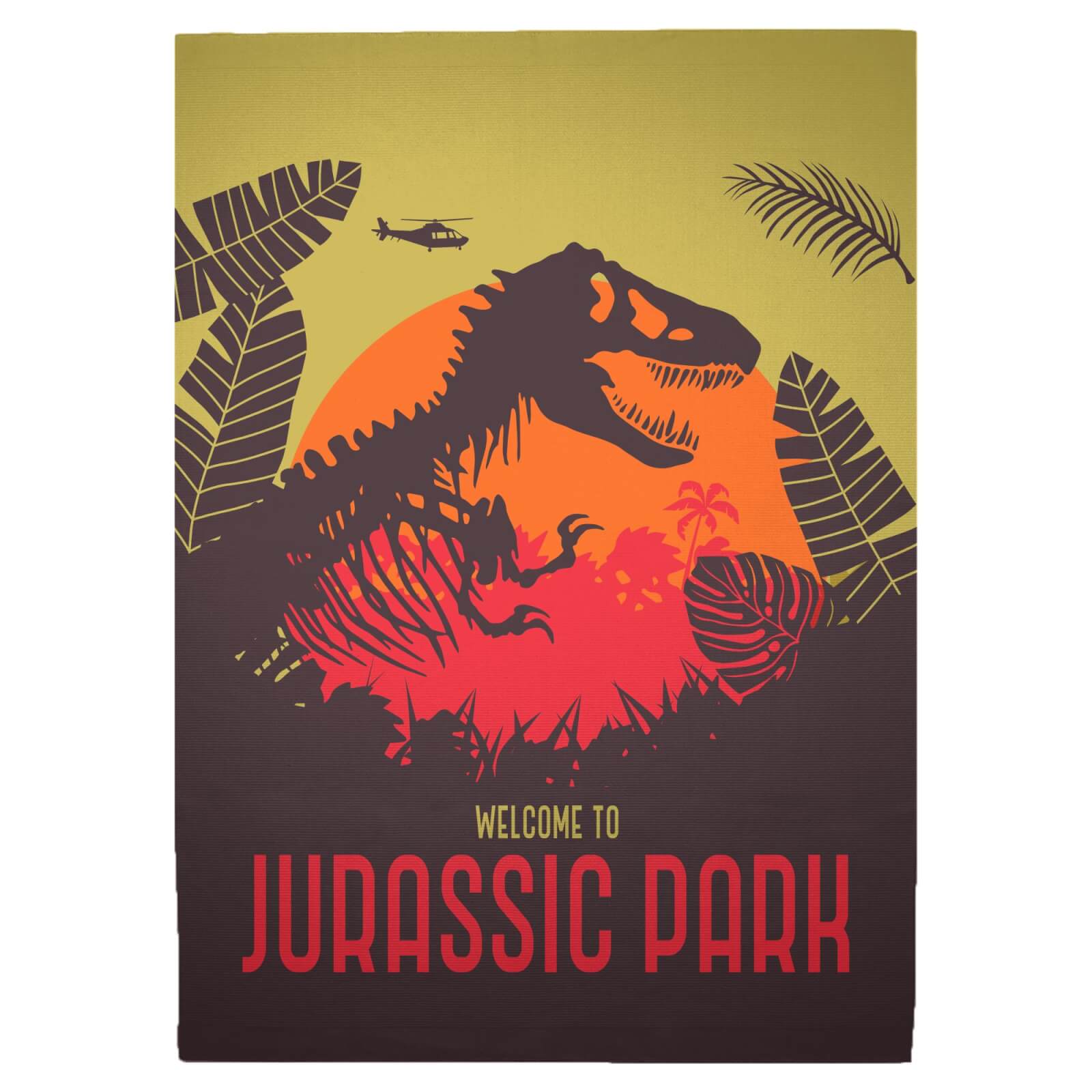 Jurassic Park Welcome Poster Woven Rug - Large