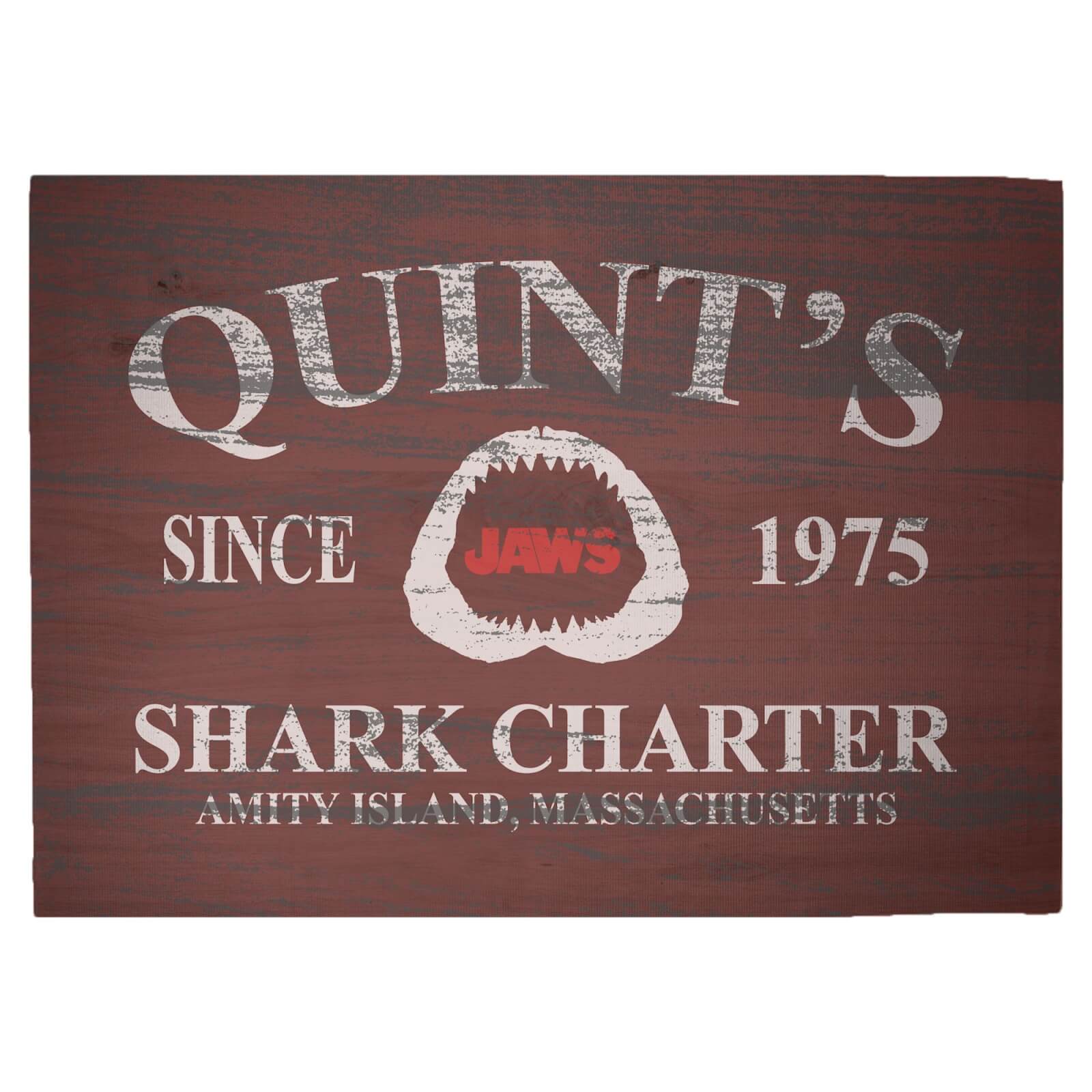 Jaws Quints Shark Charter Woven Rug - Large
