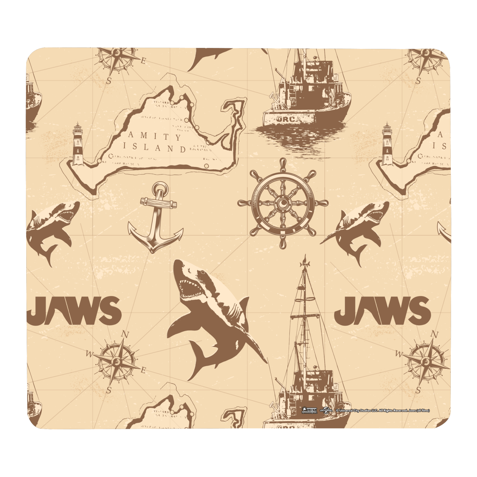 Jaws Map Gaming Mouse Mat - Small
