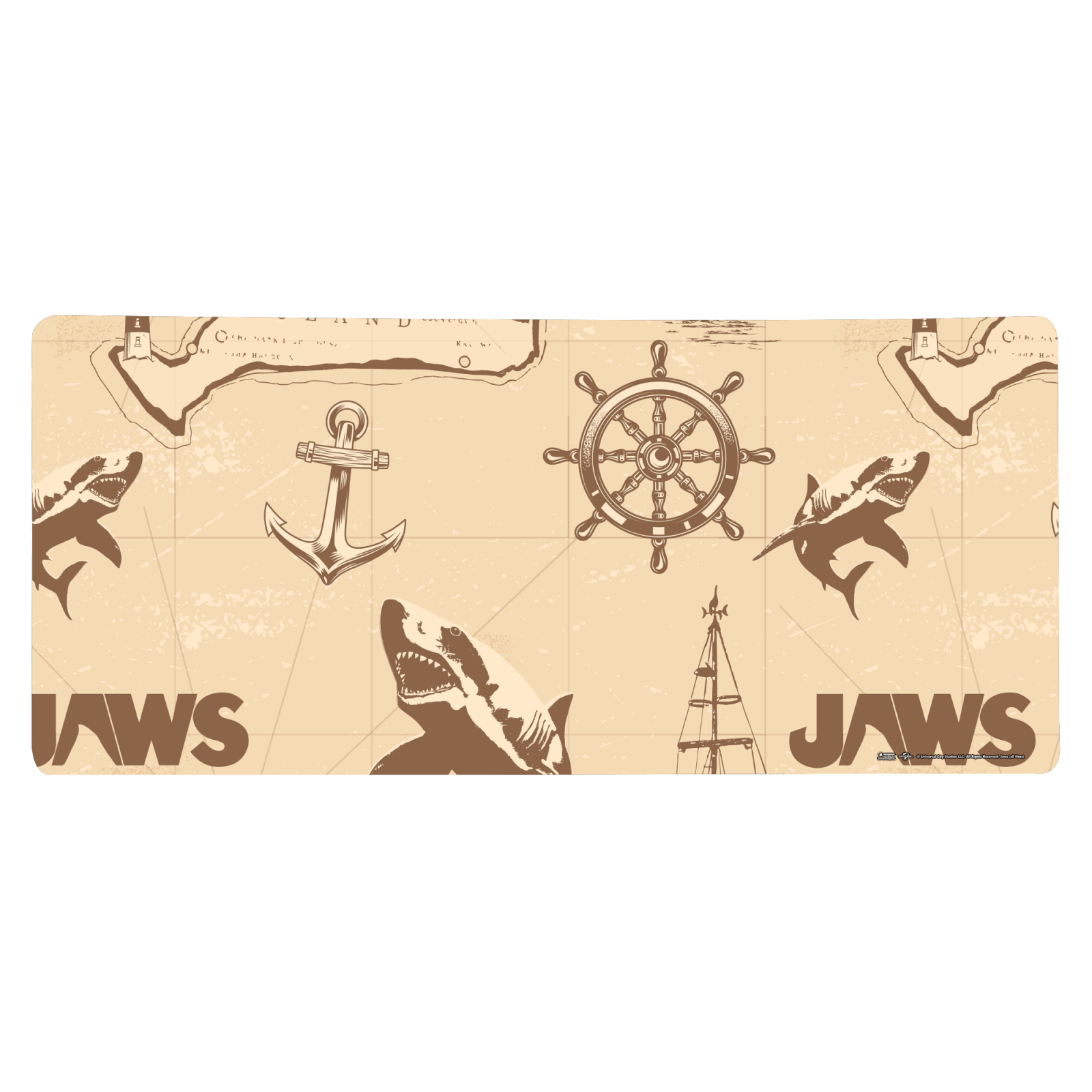 Jaws Map Gaming Mouse Mat - Large