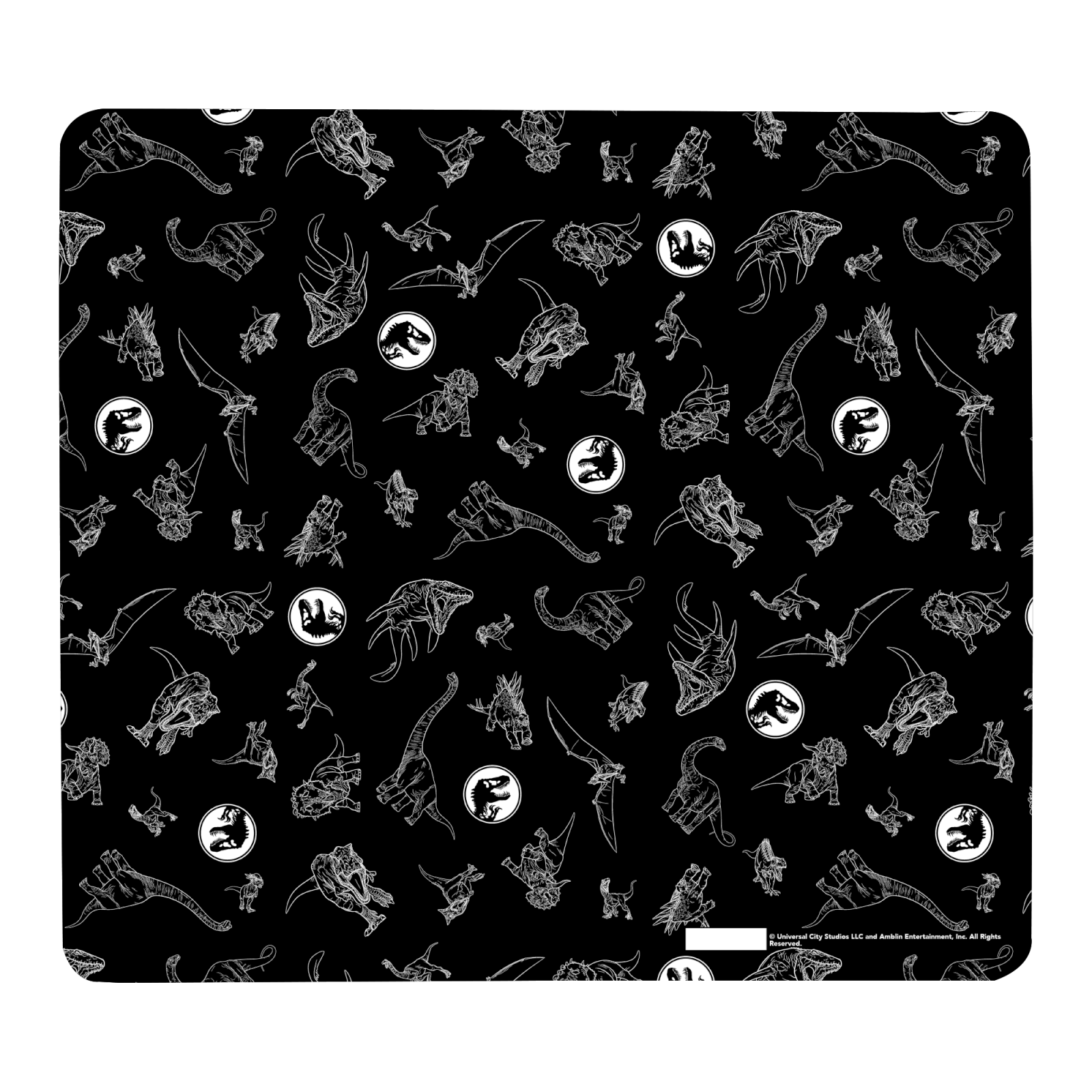Jurassic Park Outline Dinosaurs Gaming Mouse Mat - Small