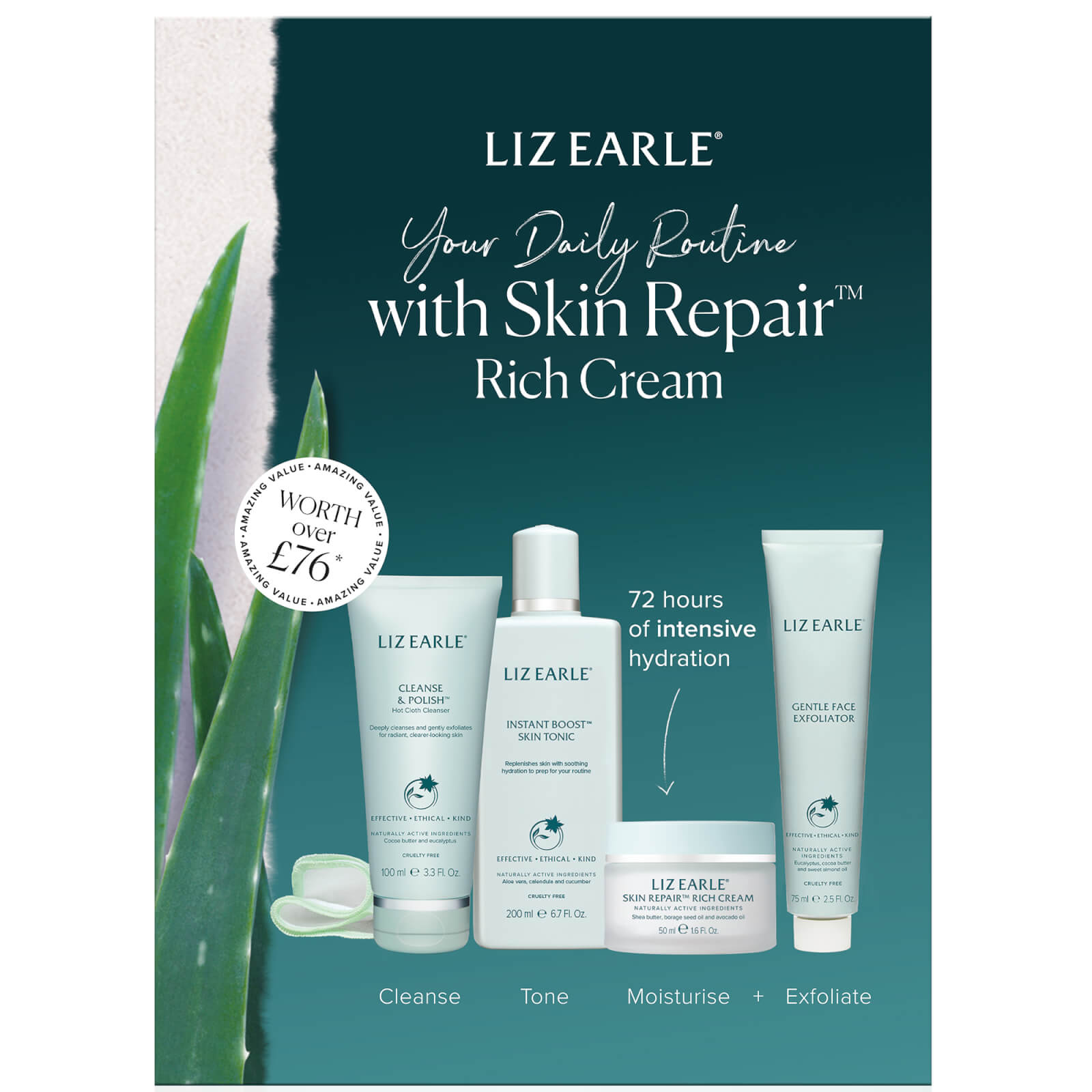 

Liz Earle Your Daily Routine with Skin Repair Rich Cream Kit