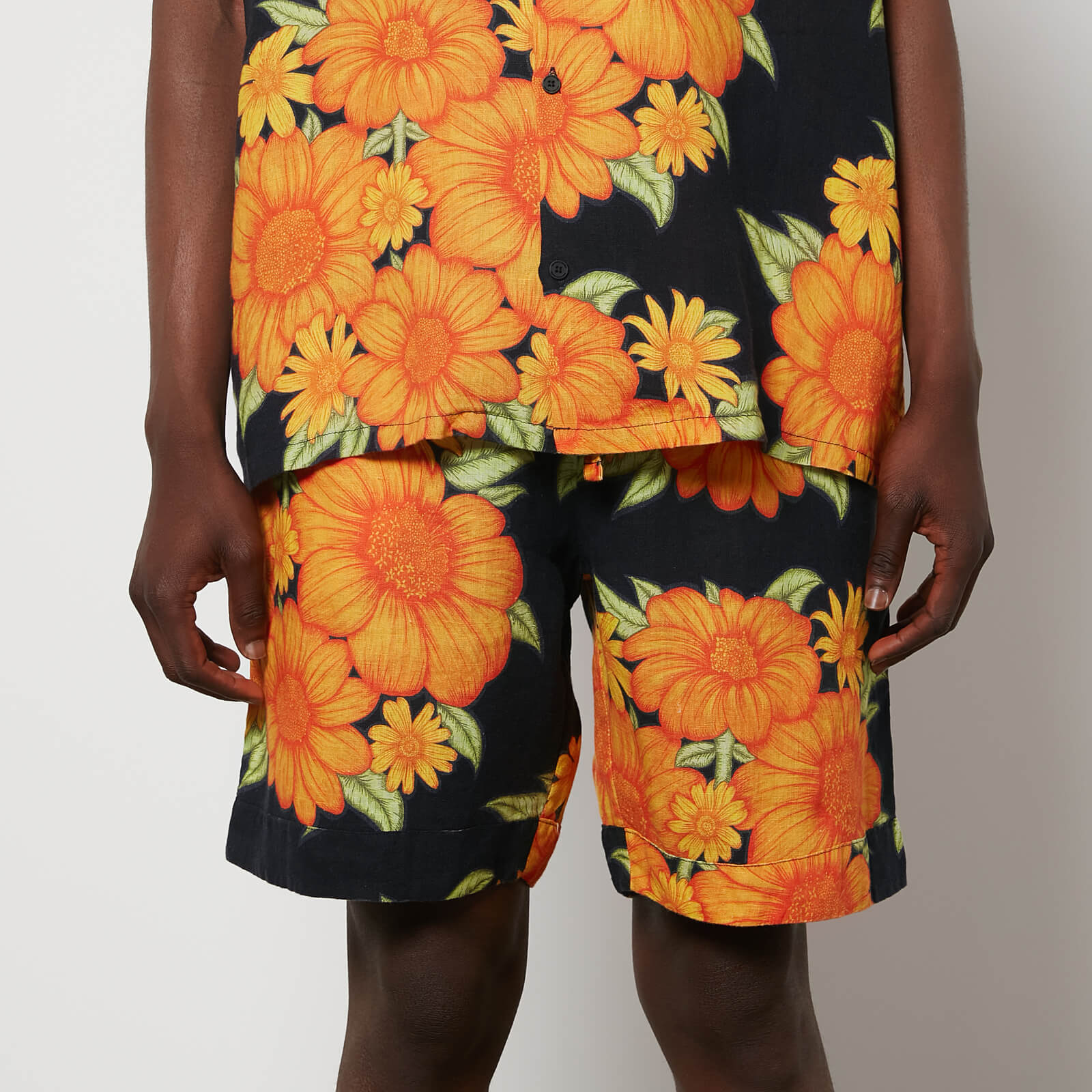 Desmond & Dempsey Men's Tithonia Pyjama Shorts - Navy - S