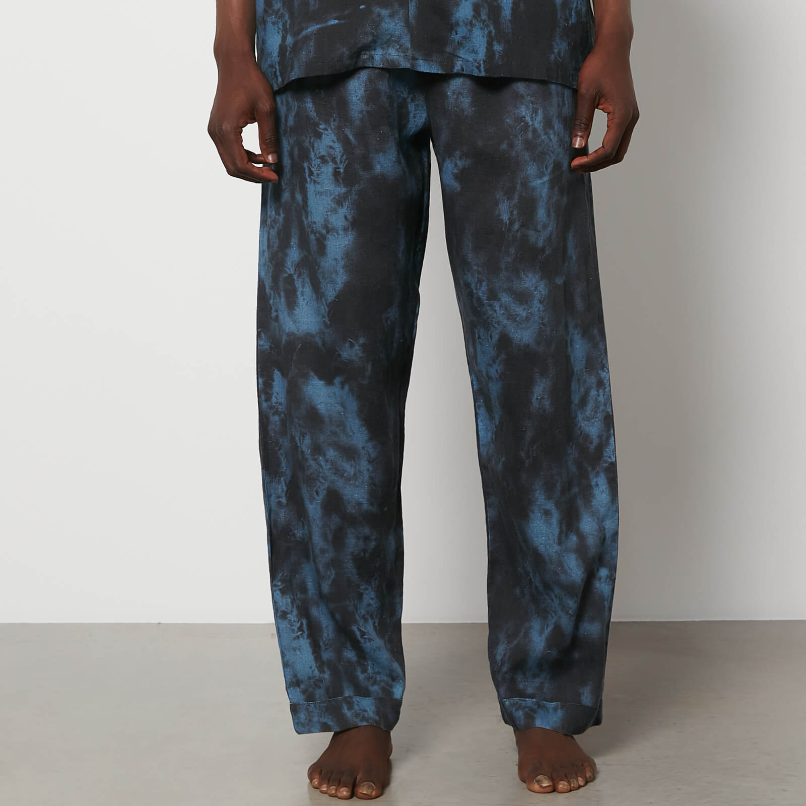 Desmond & Dempsey Men's Summer Dusk Pyjama Pants - Navy - S
