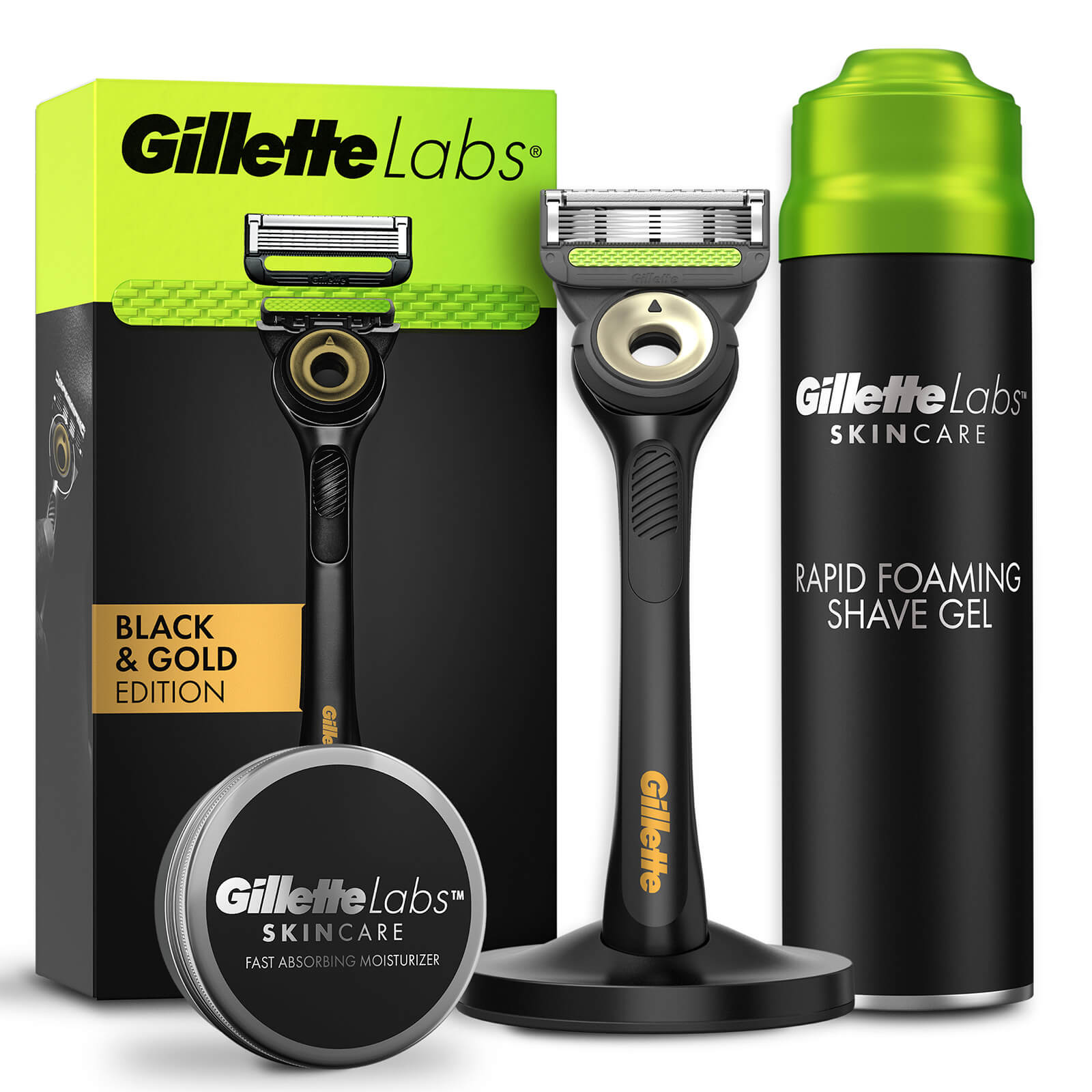 Gillette Labs Black & Gold Razor  Shaving Gel  Moisturiser