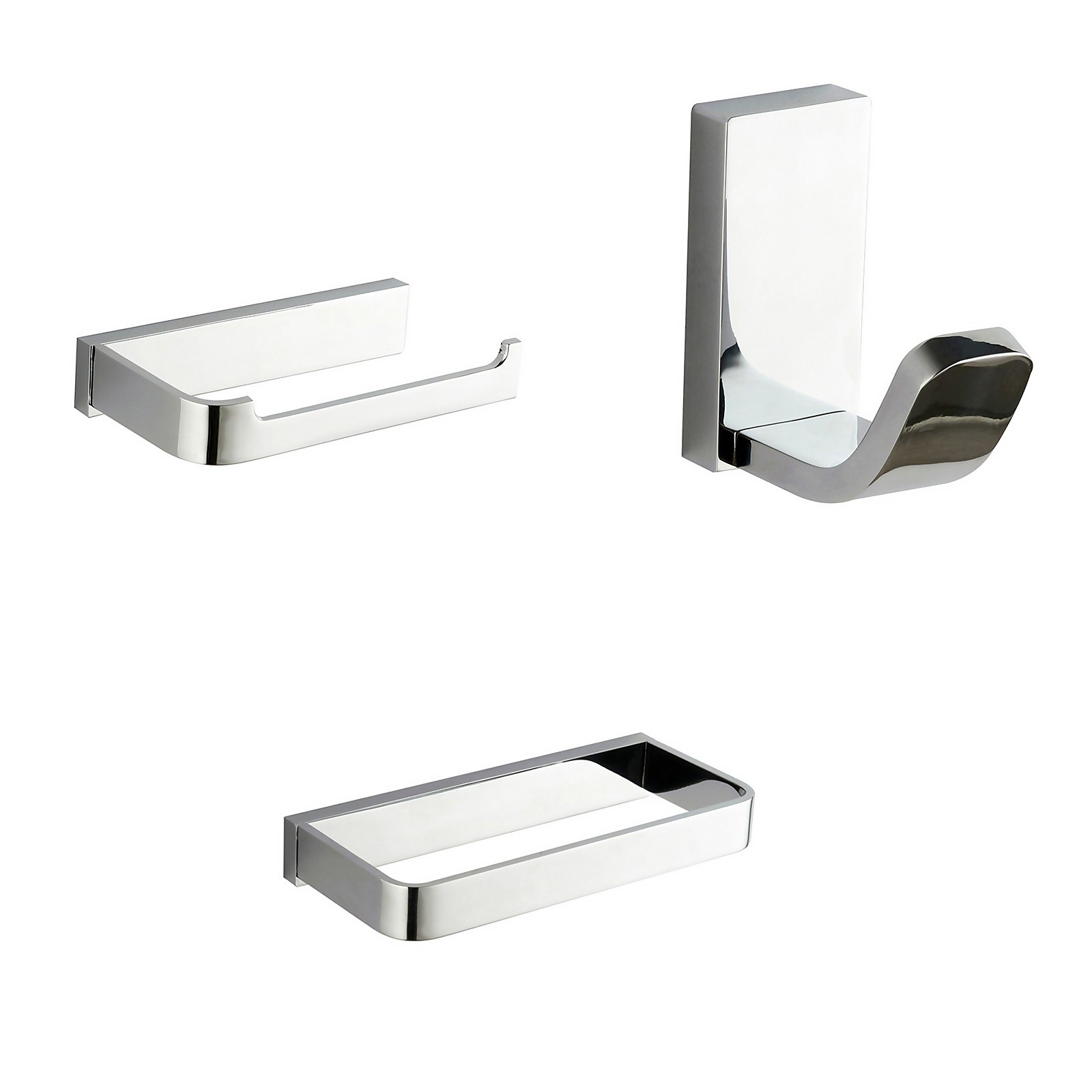 Photo of Modern 3 Piece Wall Mounted Bathroom Accessories Set