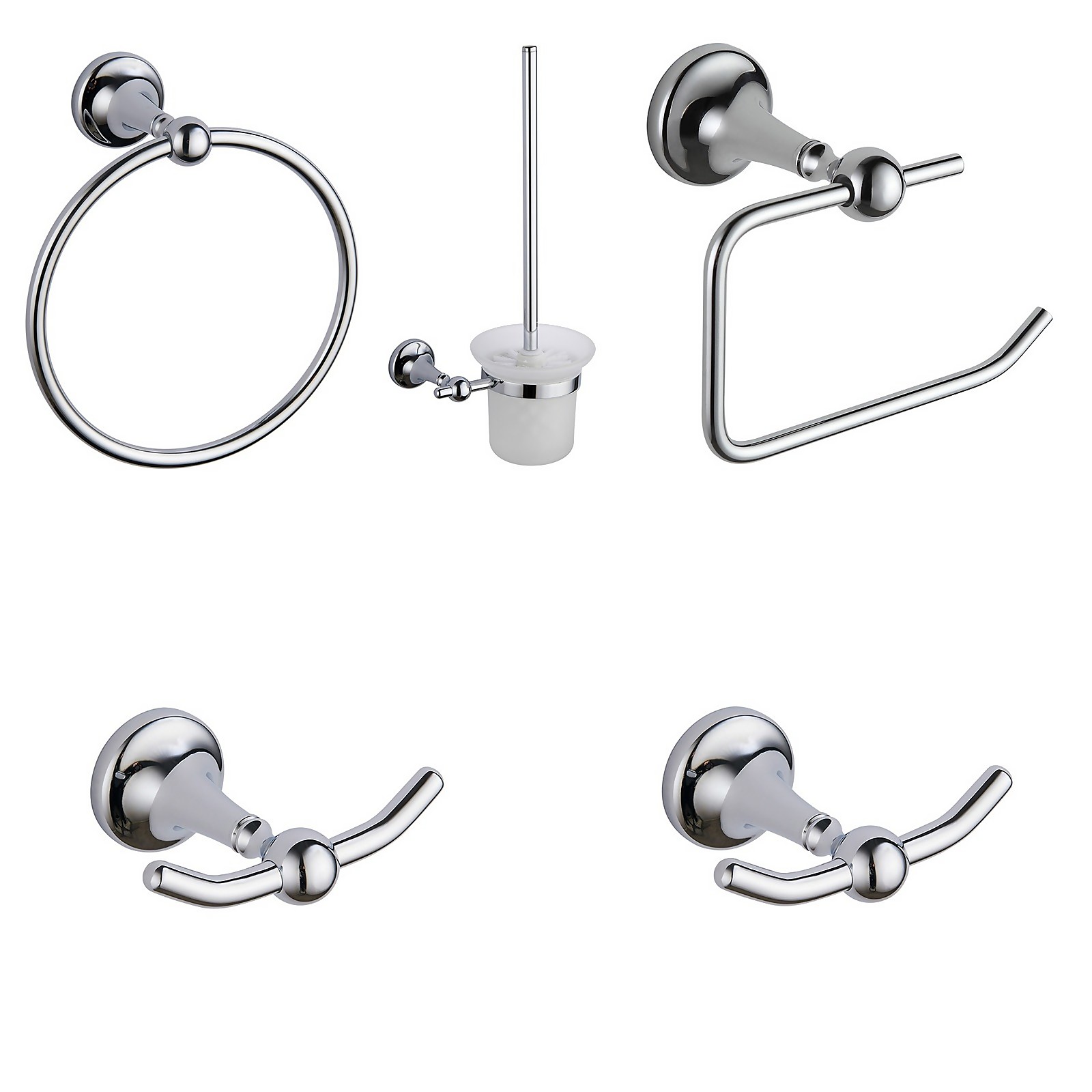 Photo of Traditional 5 Piece Wall Mounted Bathroom Accessories Set