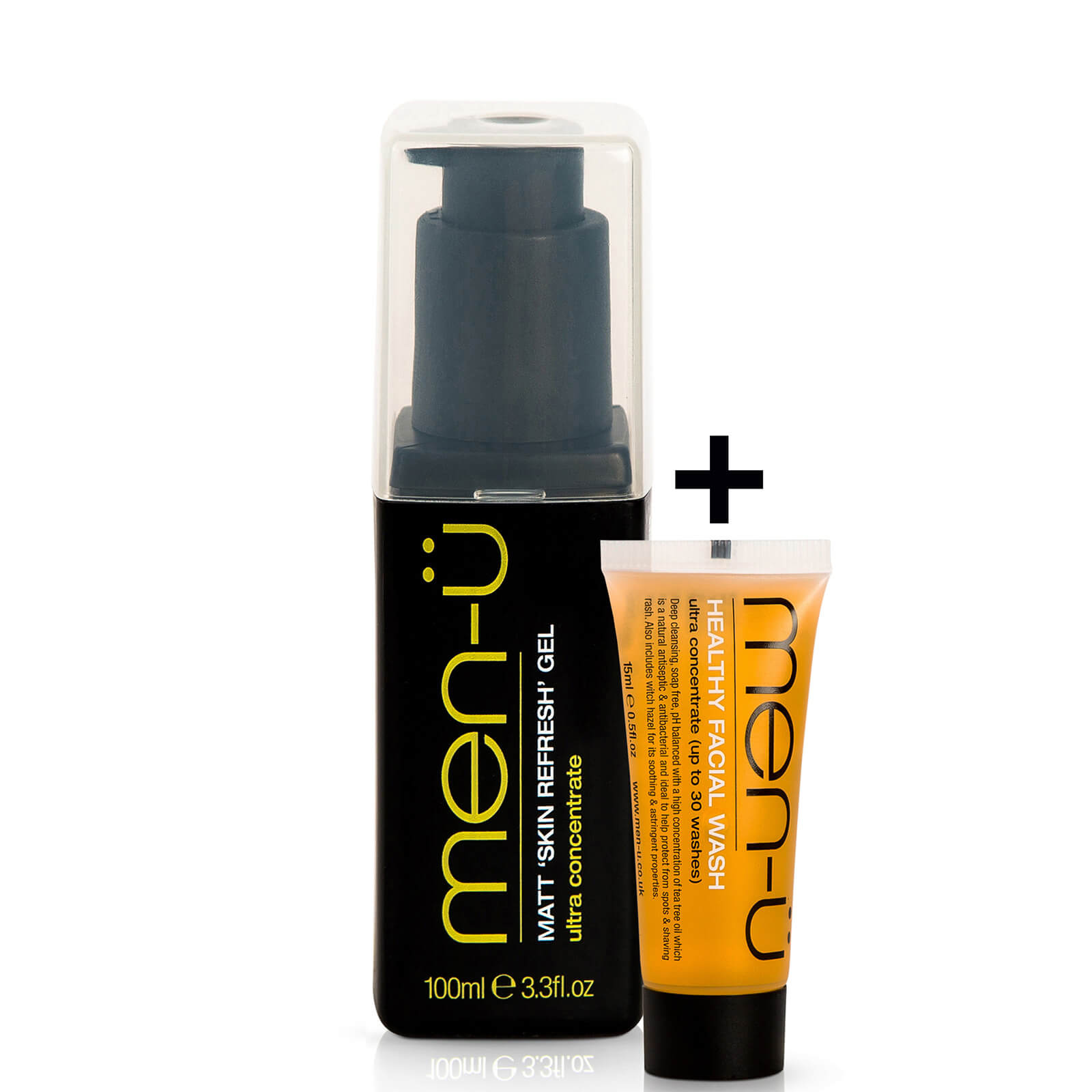 men-u Matt 'Skin Refresh' Gel and Healthy Facial Wash Bundle