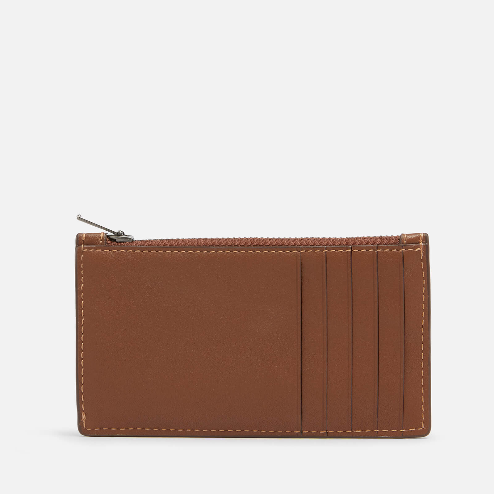 Coach Men's Zip Card Case in Smooth Leather - Dark Saddle
