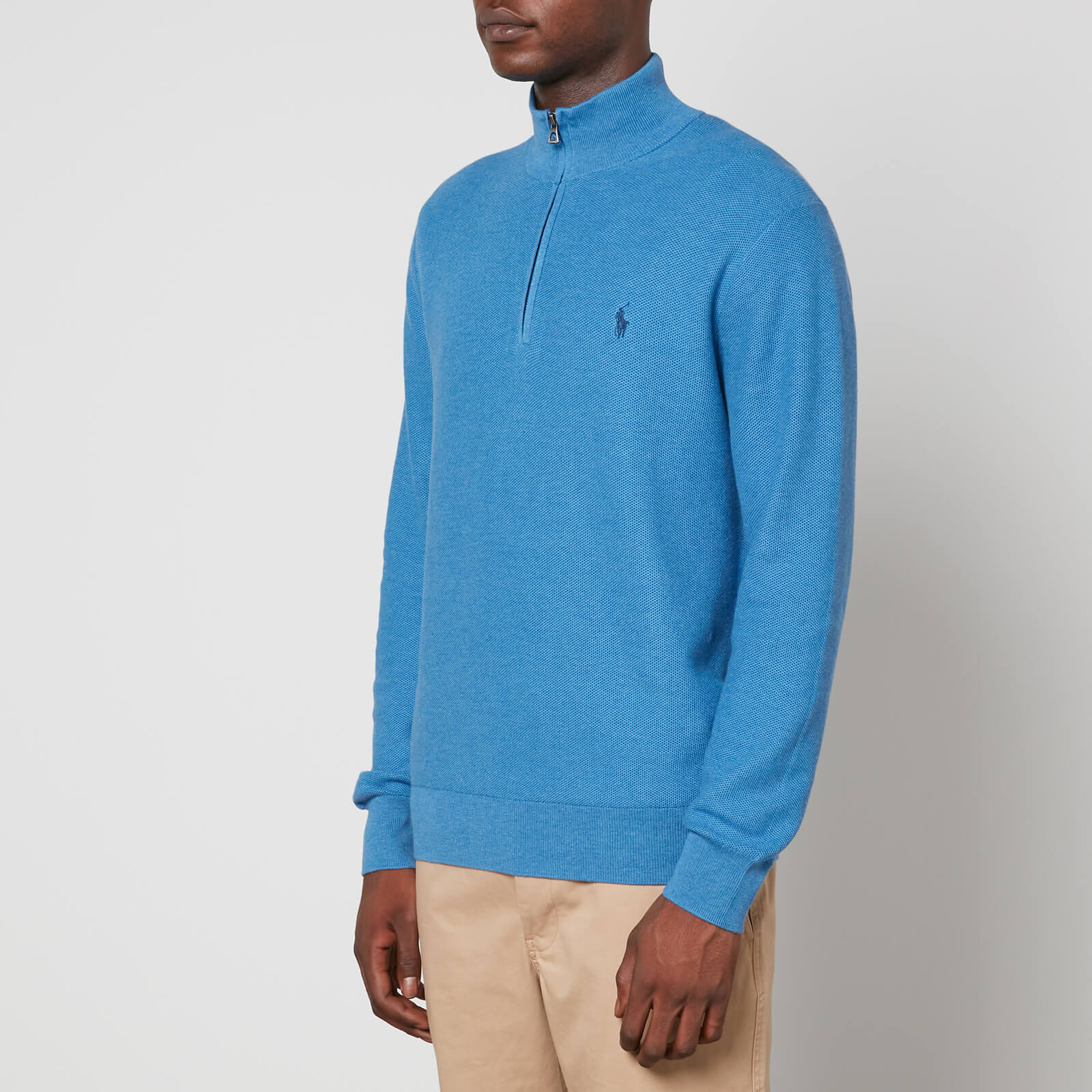 Polo Ralph Lauren Logo-Embroidered Cotton-Pique Half-Zip Sweatshirt