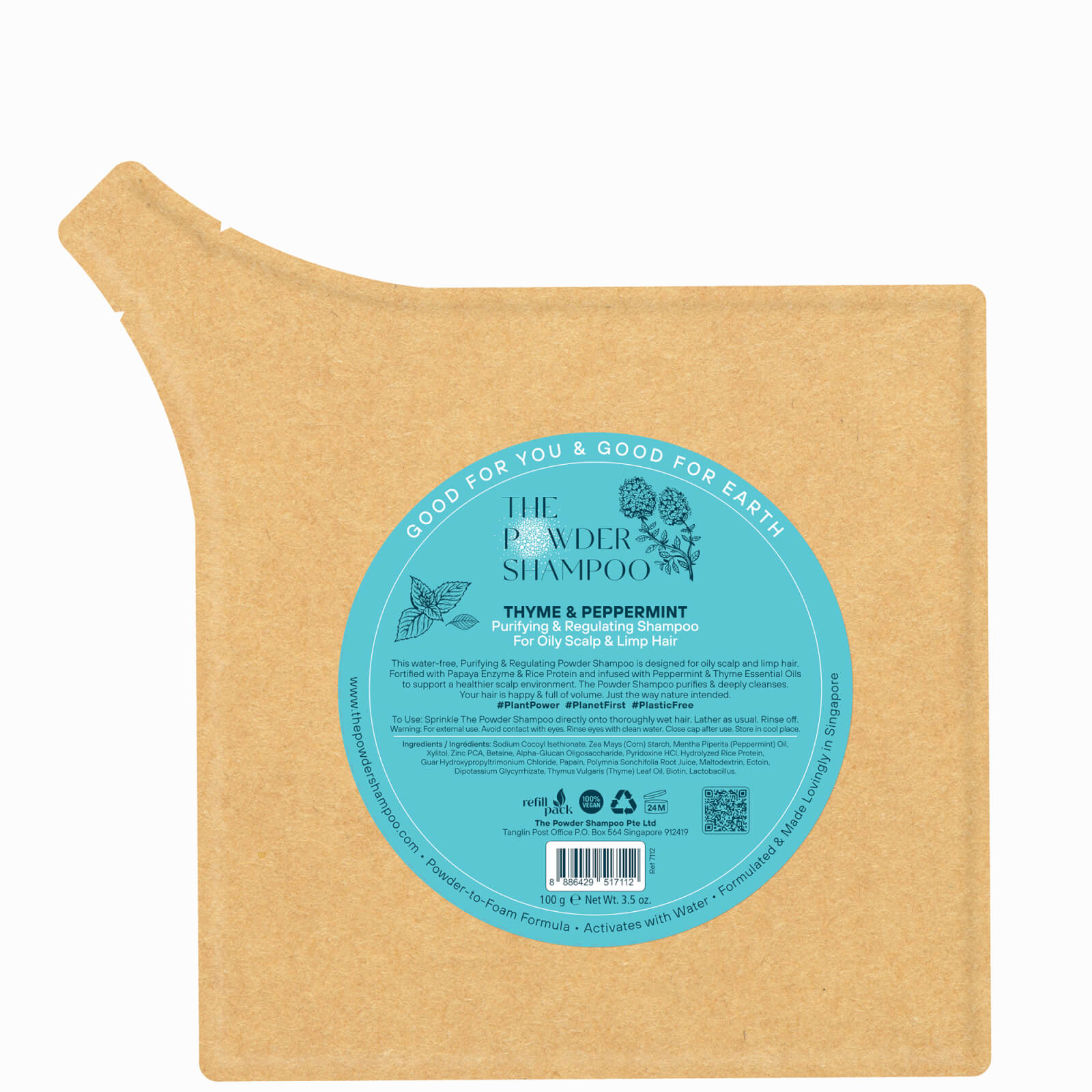 The Powder Shampoo Purifying & Regulating Shampoo 100g Refill Pack (thyme & Mint) In Neutrals