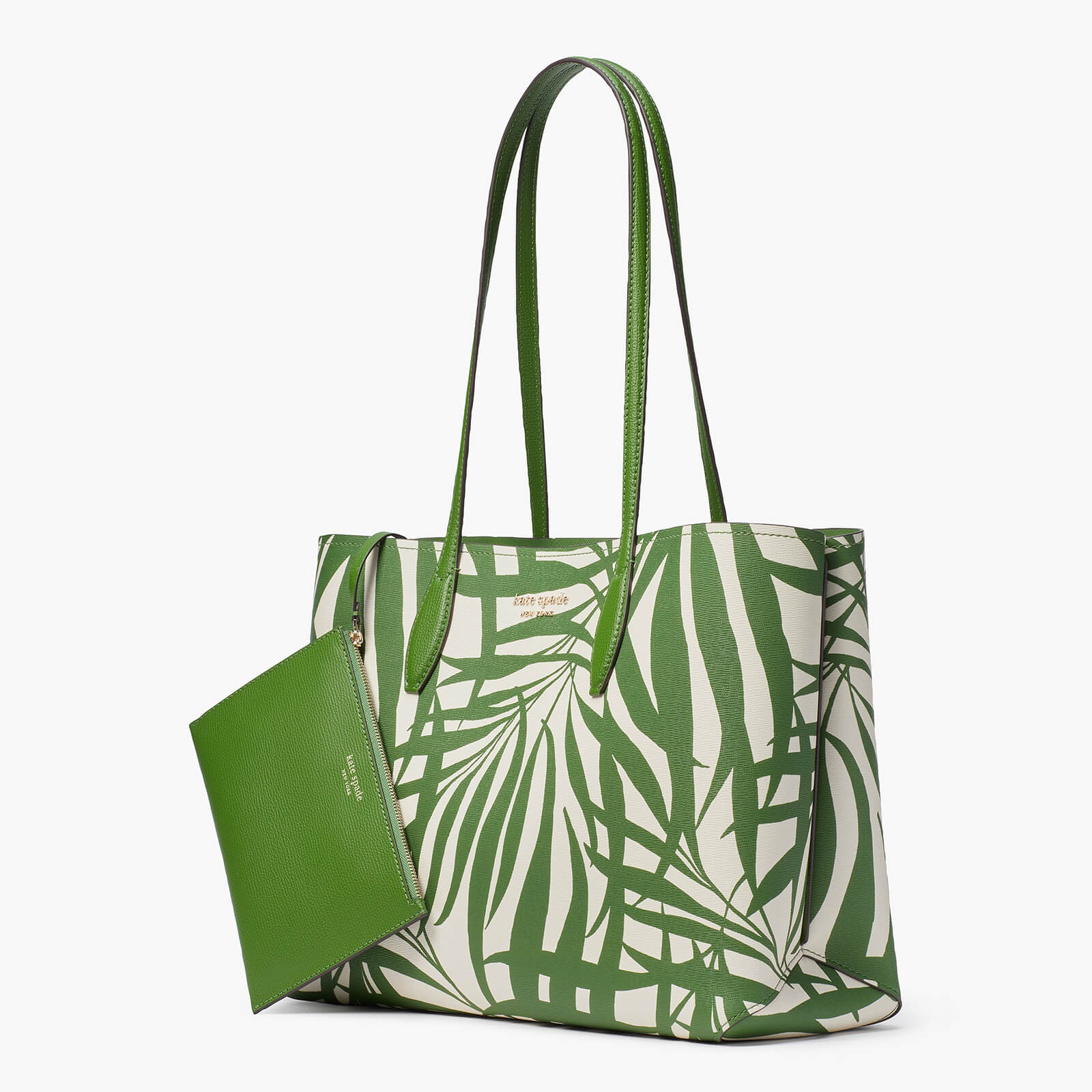 kate spade new york women's all day palm fronds printed large tote bag - bitter greens multi