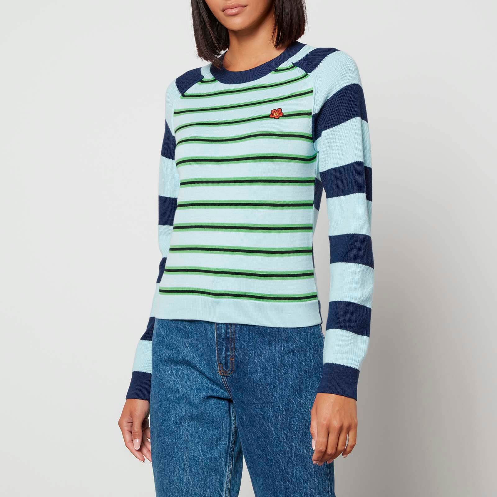 kenzo striped wool and cotton-blend jumper - m