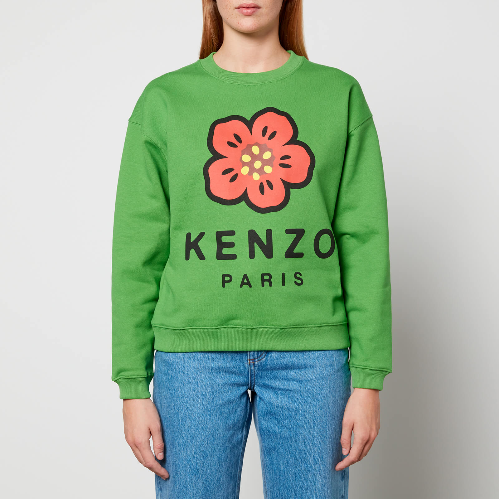 kenzo printed loopback cotton-blend jersey sweatshirt - l