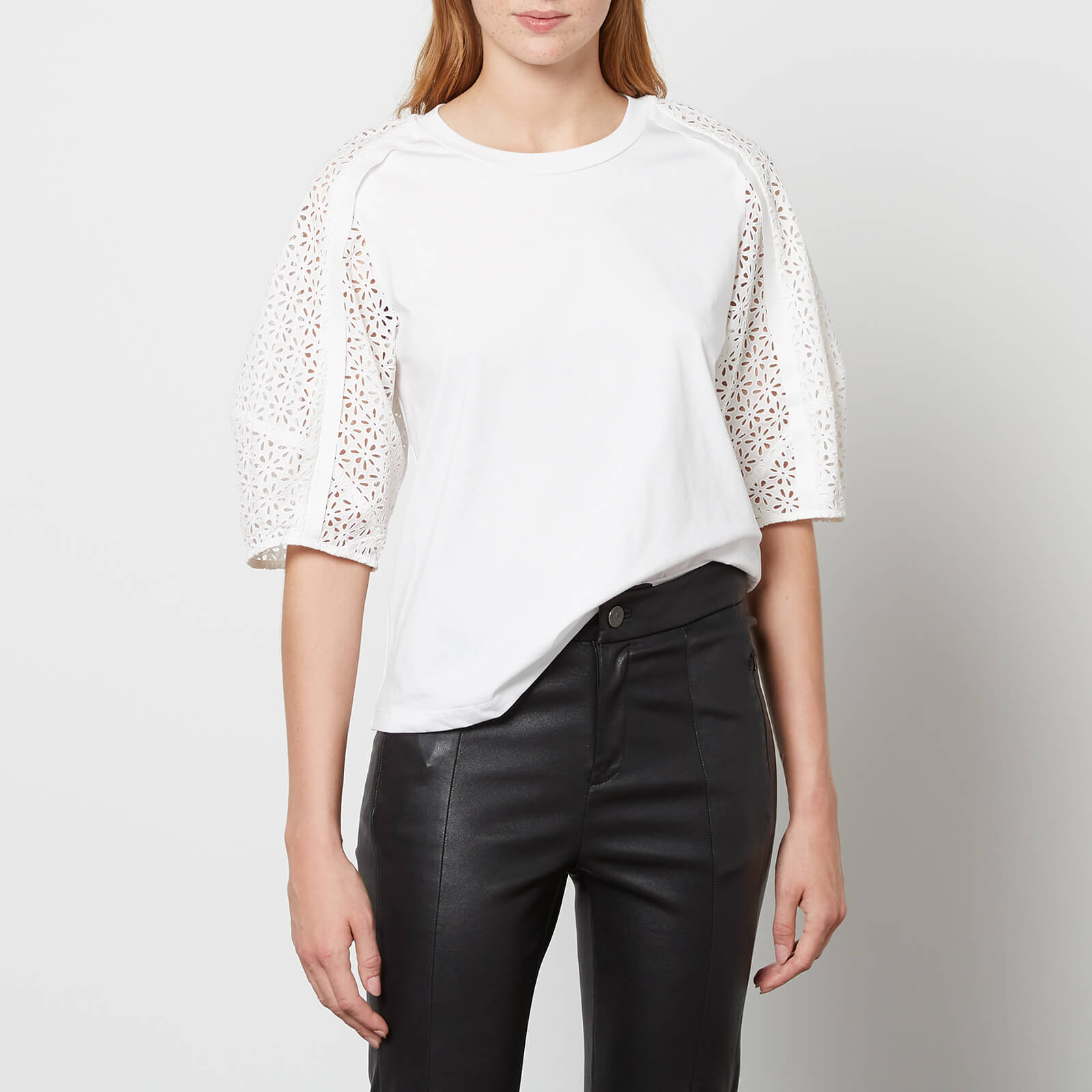 3.1 phillip lim women's broderie anglaise t shirt - white - s