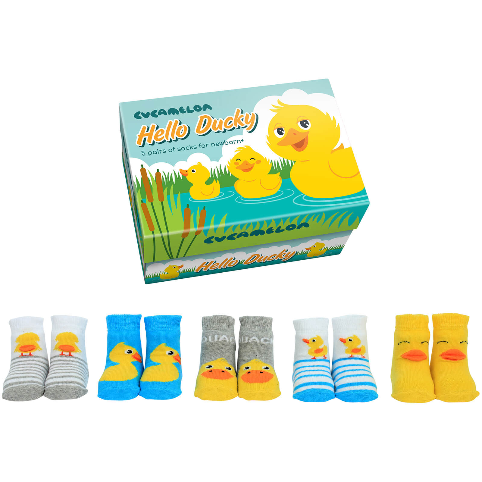 Image of Socks Gift Box Newborn Hello Ducky