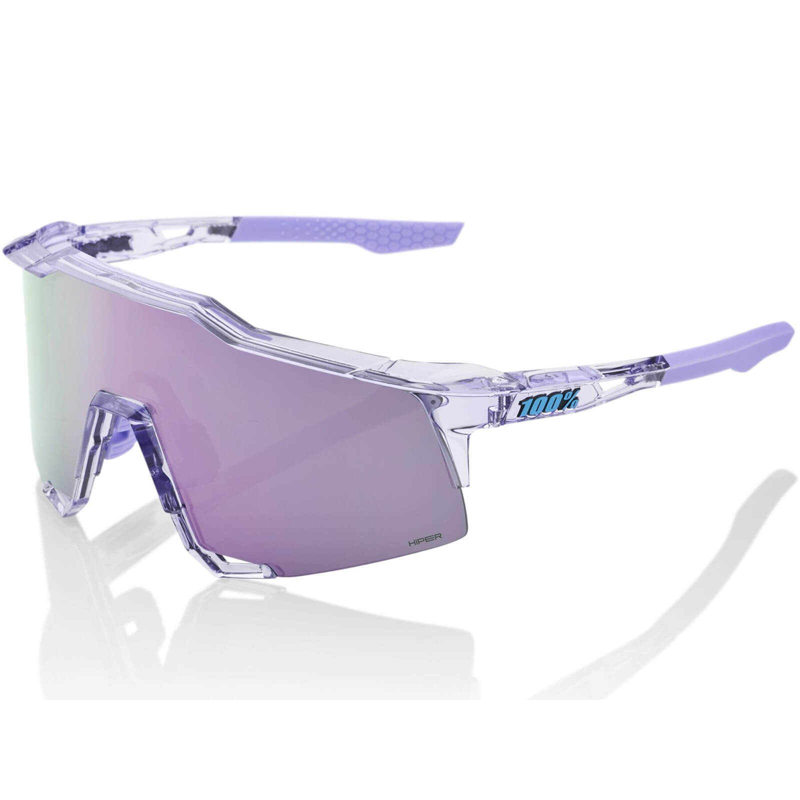Image of 100% Speedcraft Sunglasses with HiPER Lavender Mirror Lens - Polished Translucent Lavender