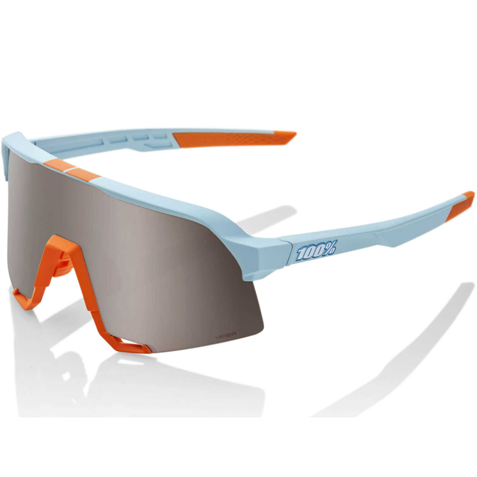 Image of 100% S3 Sunglasses with HiPER Silver Mirror Lens - Soft Tact Two Tone