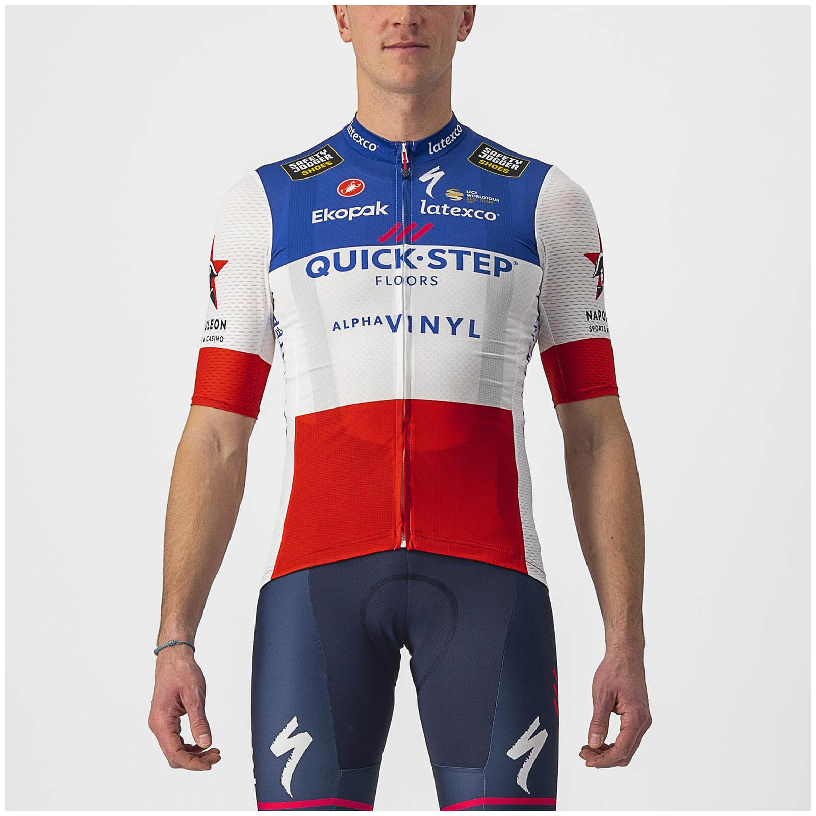 Castelli Quick-Step Alpha Vinyl Pro Team Competizione French Champion Jersey - S