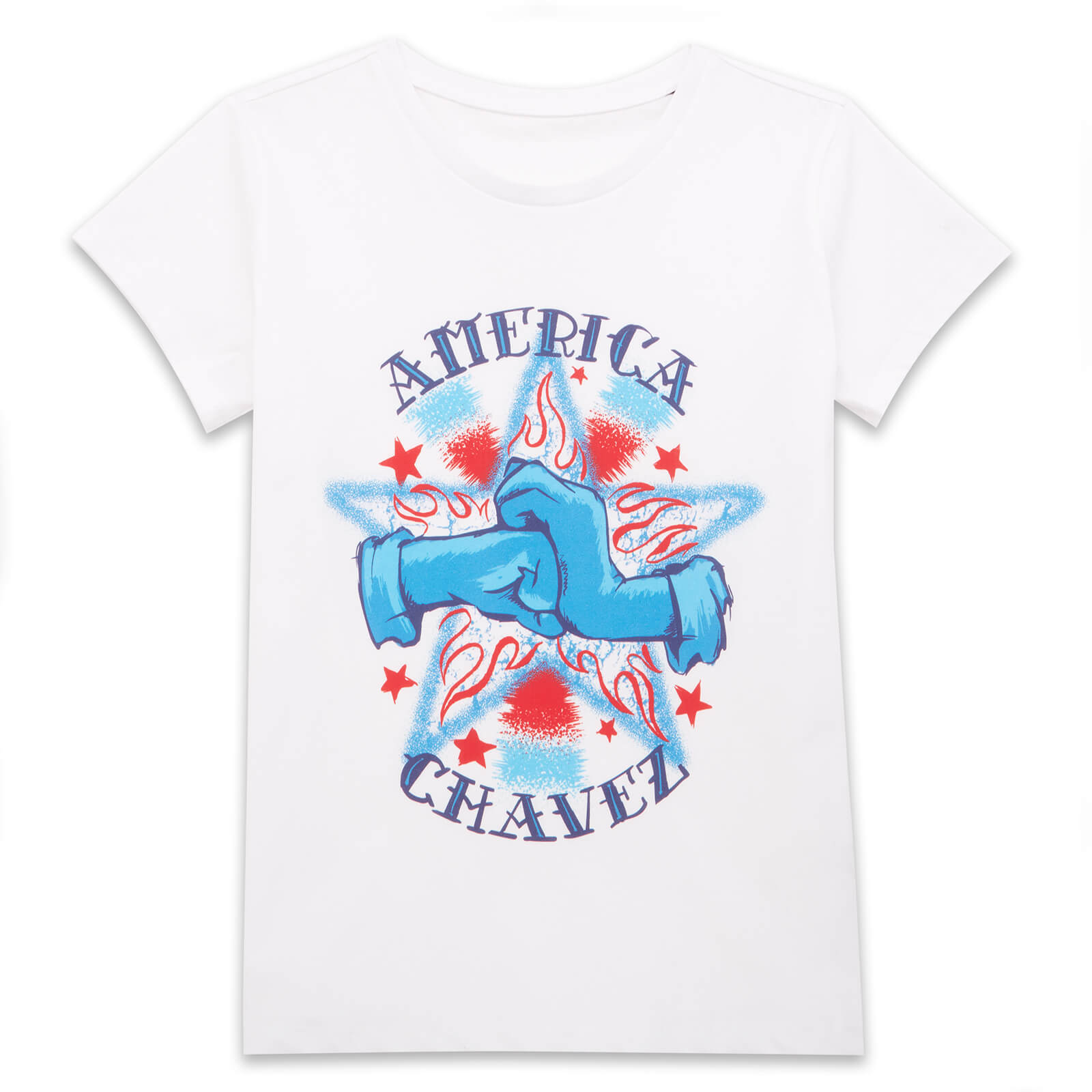 

Marvel Dr Strange America Chavez Fists Women's T-Shirt - White - XXL