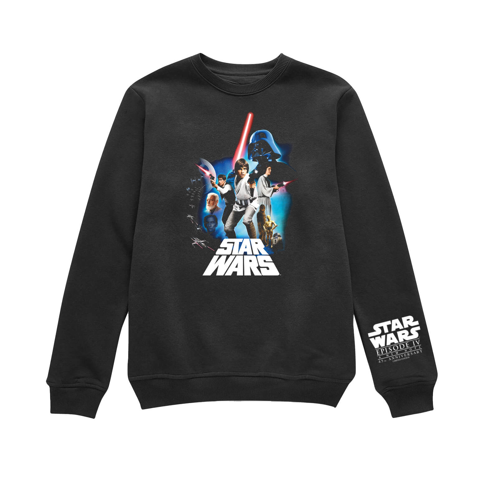 Star Wars - Un Nouvel Espoir - 45e anniversaire Composition Retro Unisexe Sweatshirt - Noir - XS