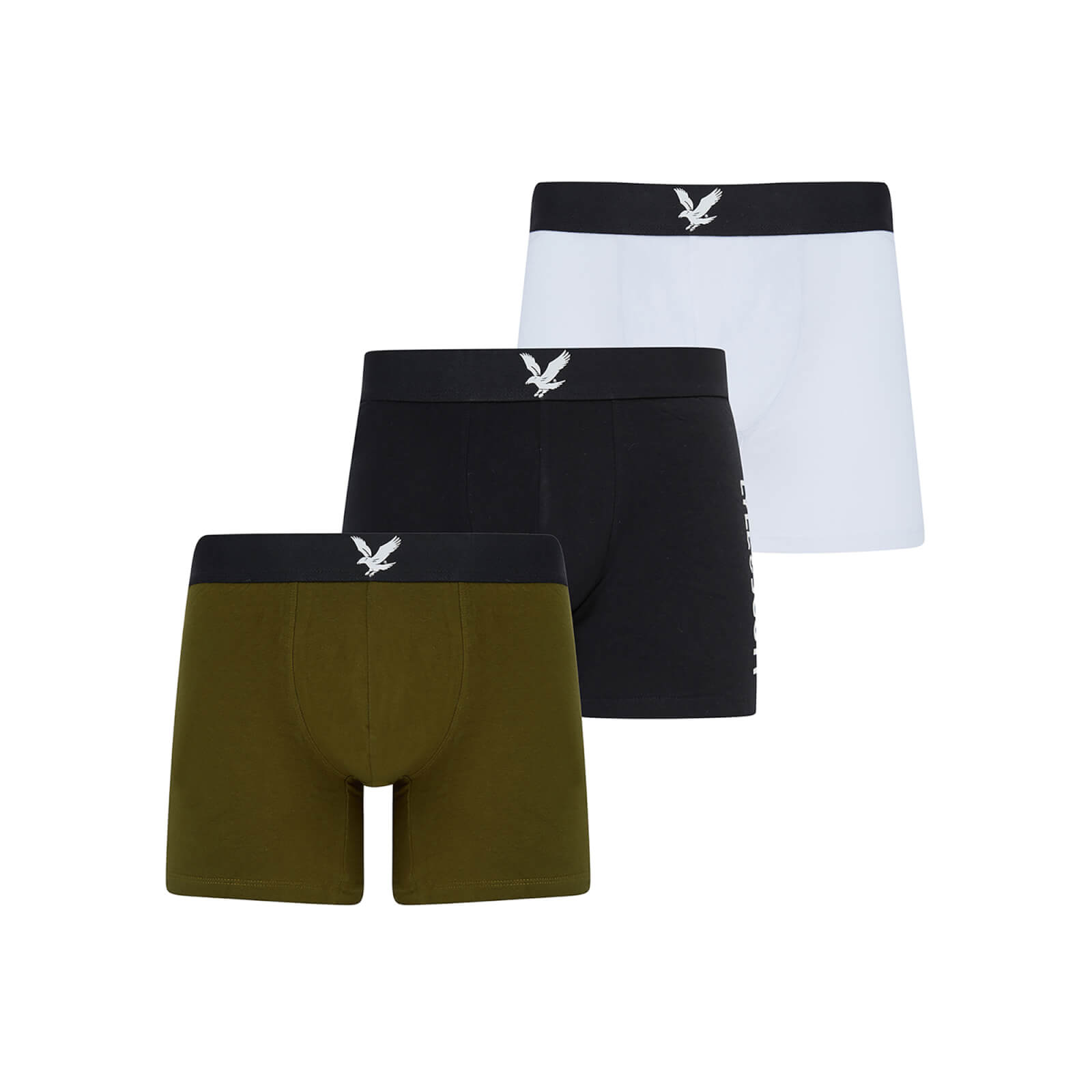 

Lyle & Scott Men's Jonathan 3 Pack Underwear Trunks - Dark Olive/Black/Bright White - XXL