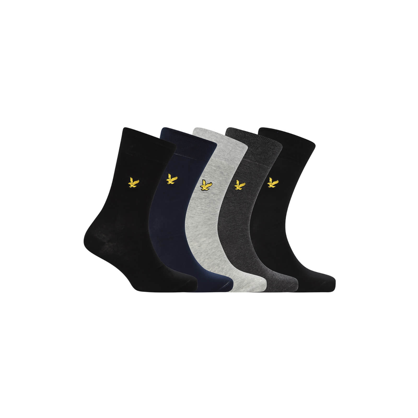 

Lyle & Scott Men's 5 Pack Core Socks Plain - Black/Black/Peacoat/Grey Marl/Dark Grey Marl - One Size