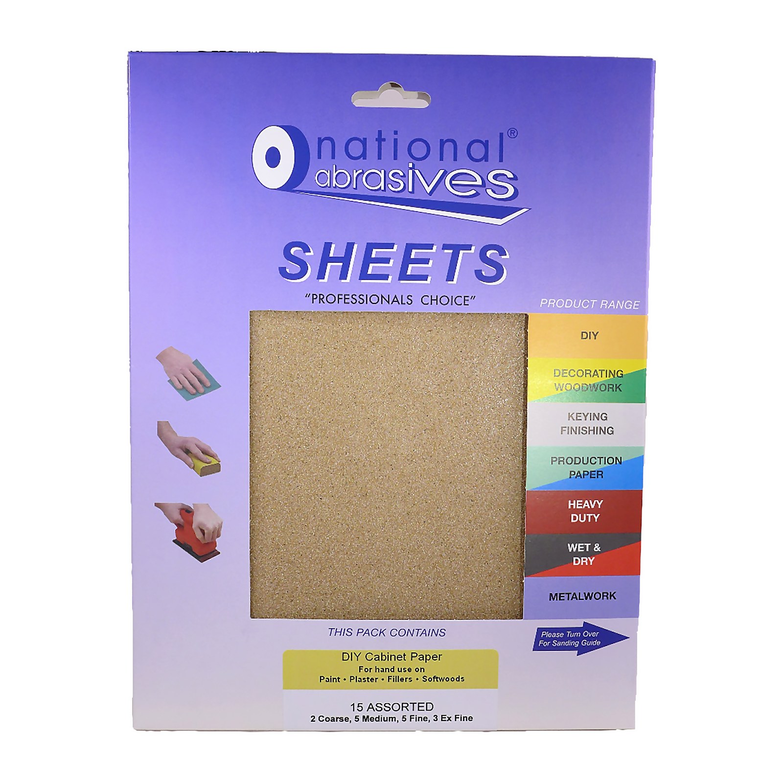 Photo of National Abrasive Sandpaper Sheets Assorted - 15 Pack