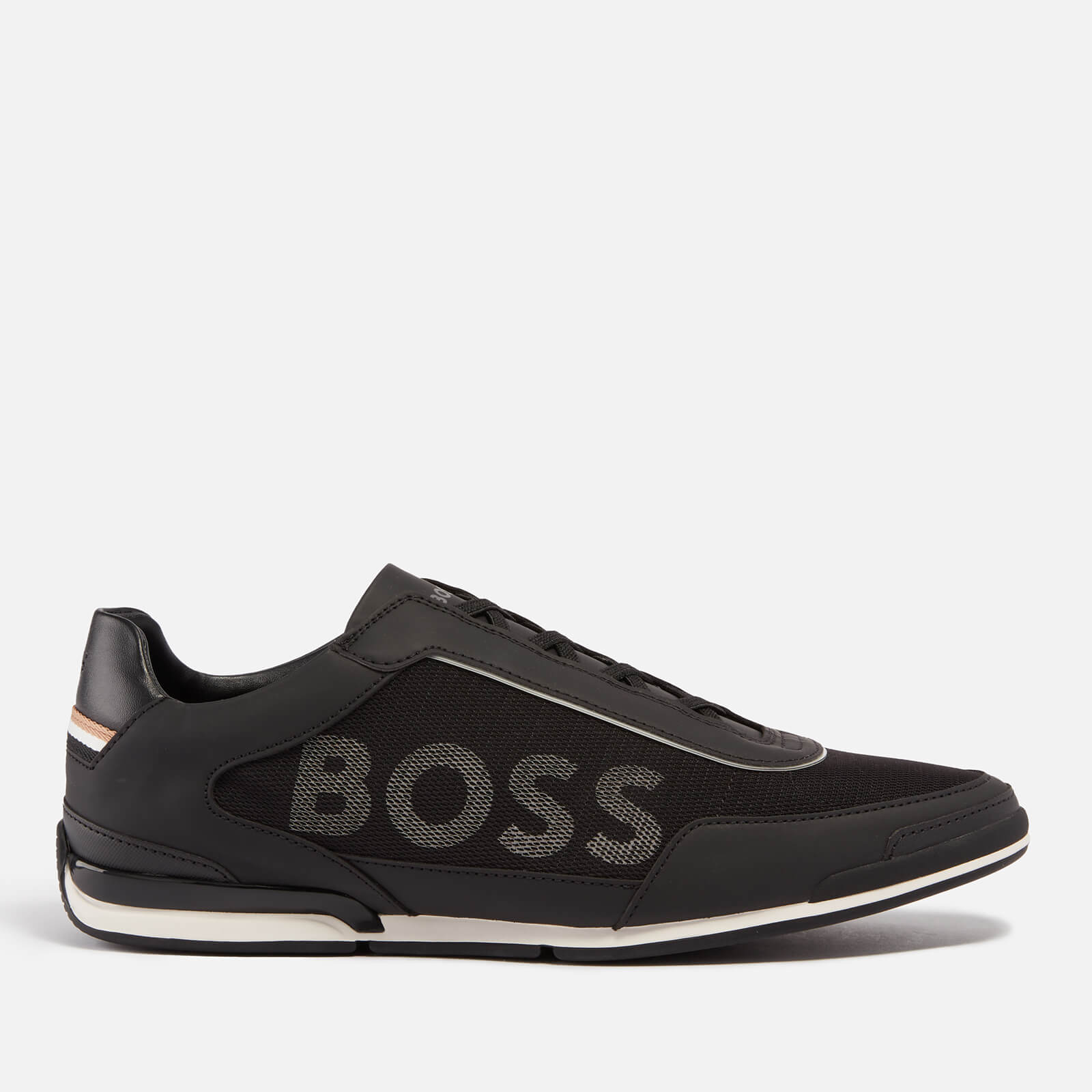 BOSS Saturn Faux Suede and Faux Leather-Trimmed Canvas Trainers - UK 8