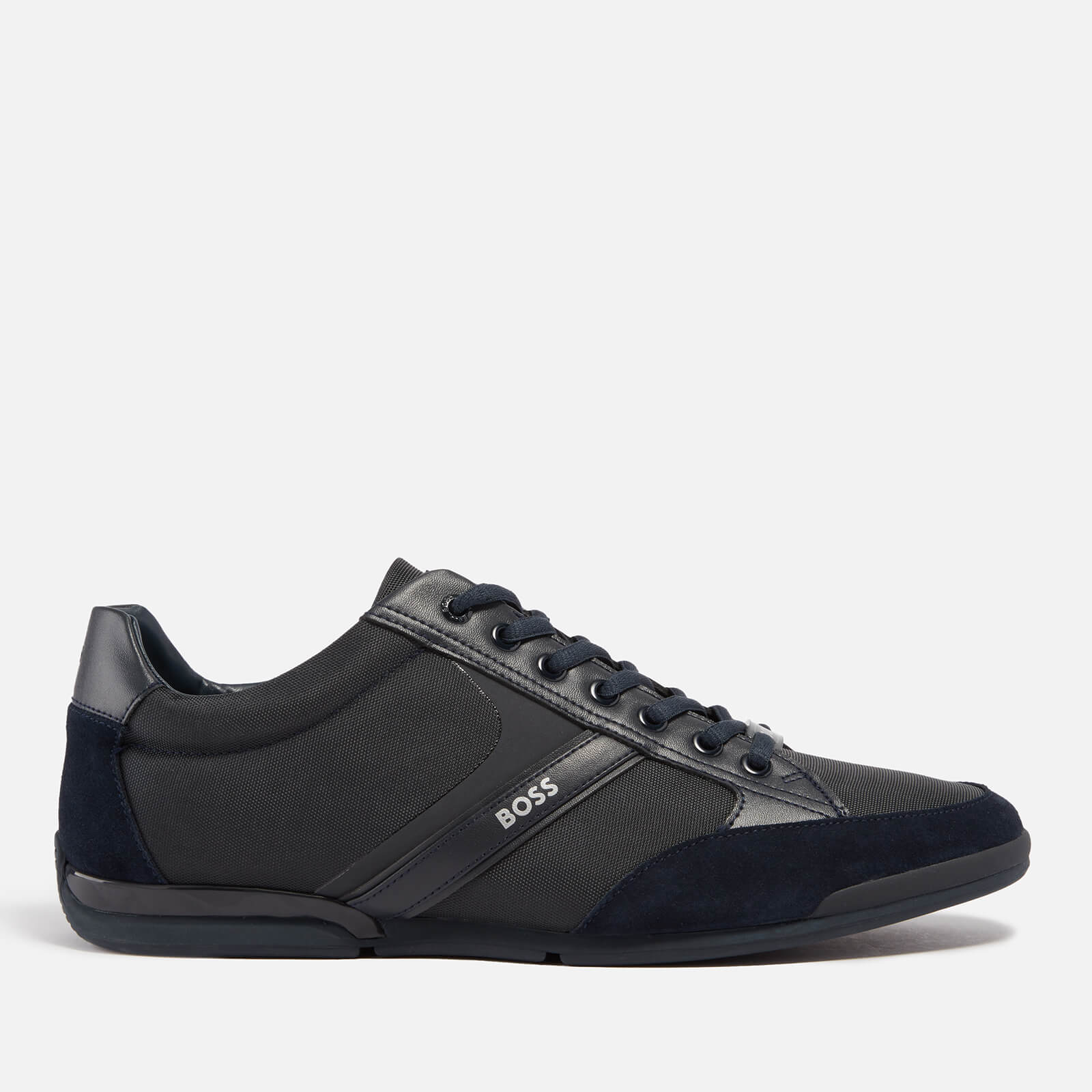 BOSS Saturn Faux Suede and Faux Leather-Trimmed Canvas Trainers - UK 9