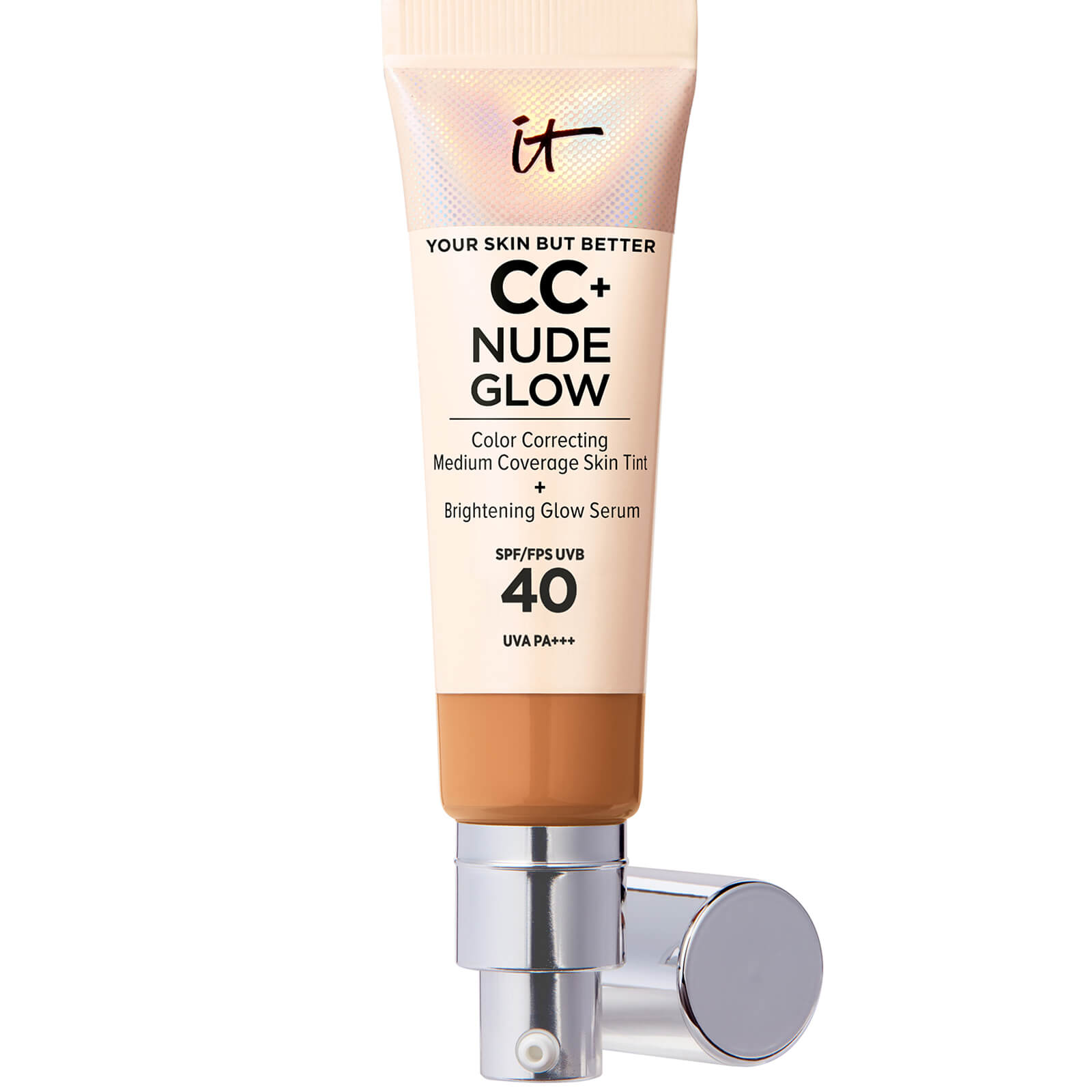 Image of IT Cosmetics CC+ and Nude Glow Lightweight Foundation and Glow Serum with SPF40 32ml (Various Shades) - Tan
